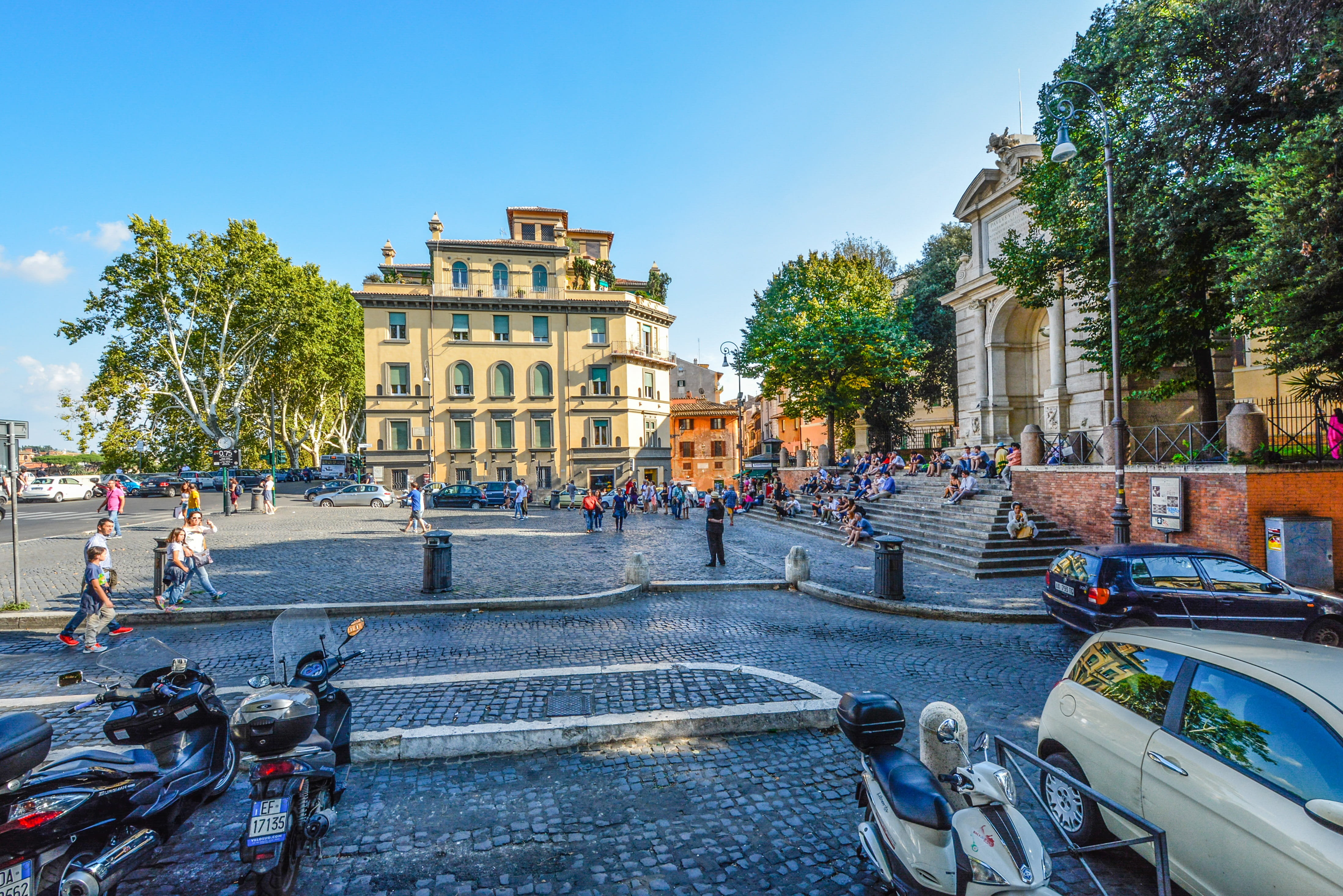 plant, Travel, 4K, men, crowd, Rome, large group of people, europe, sky, mode of transportation, history, outdoors, Trastevere, city, water, nature, tree, HD Wallpaper