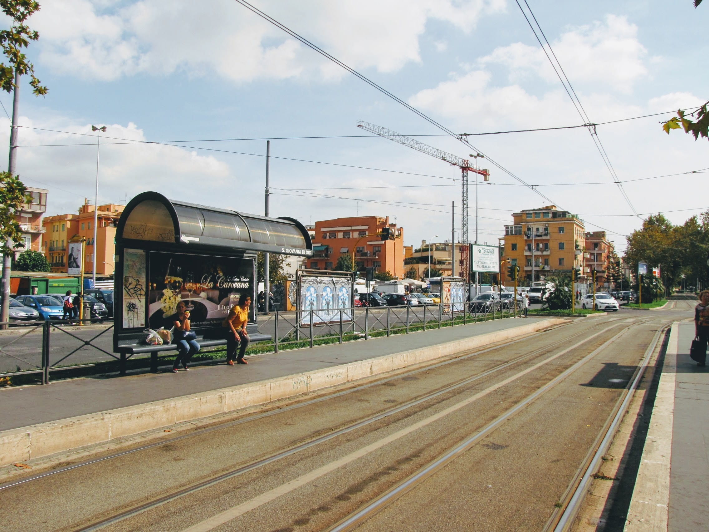 tracks, buildings, men, road, 1080P, real people, built structure, people, street, day, track, mode of transportation, railroad track, italy, tram, nature, HD Wallpaper