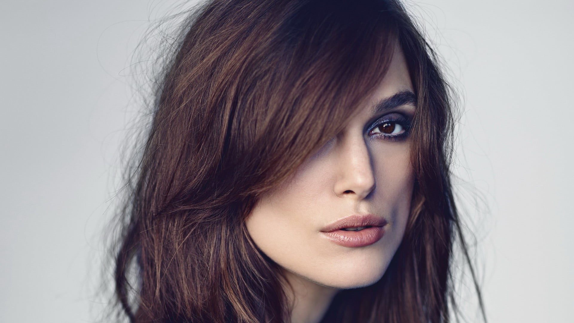 beautiful woman, one person, human face, brunette, 1080P, studio shot, young adult, body part, portrait, Keira Knightley, human body part, beautiful people, HD Wallpaper