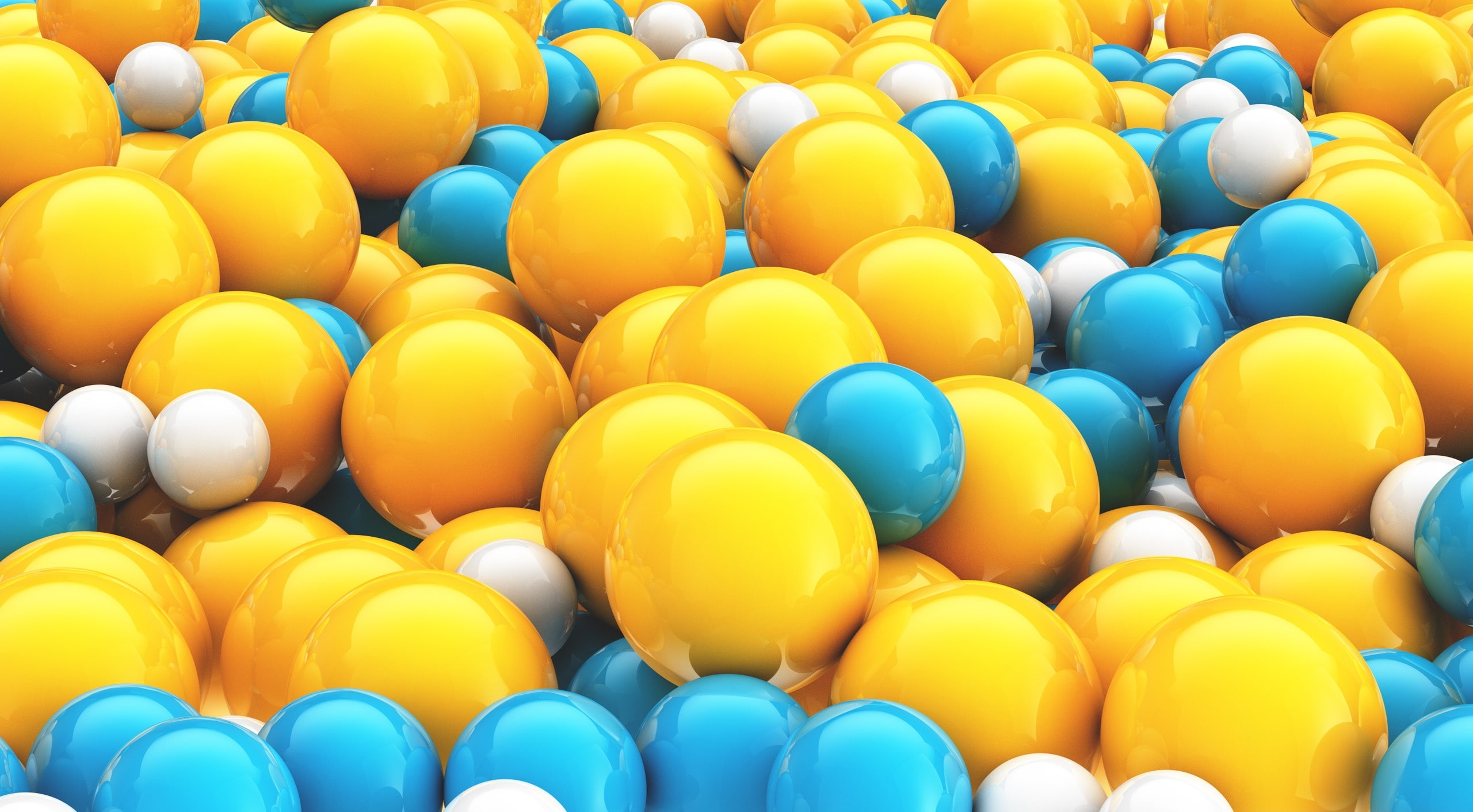 Artistic, 3D, repetition, ball, freshness, still life, high angle view, no people, arrangement, Yellow, backgrounds, d, teal, Cyan, choice, balloon, food, HD Wallpaper