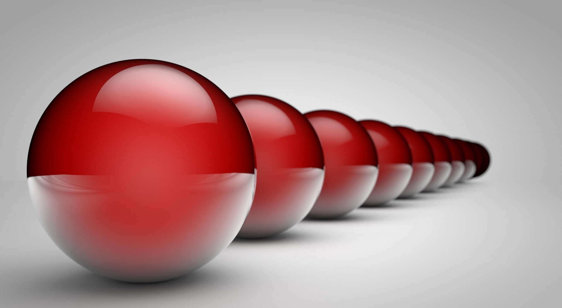simplicity, no people, close-up, 3D, ball, row, food and drink, single object, white color, shiny, shiny red balls, 1080P, food, breaking, gray background, HD Wallpaper