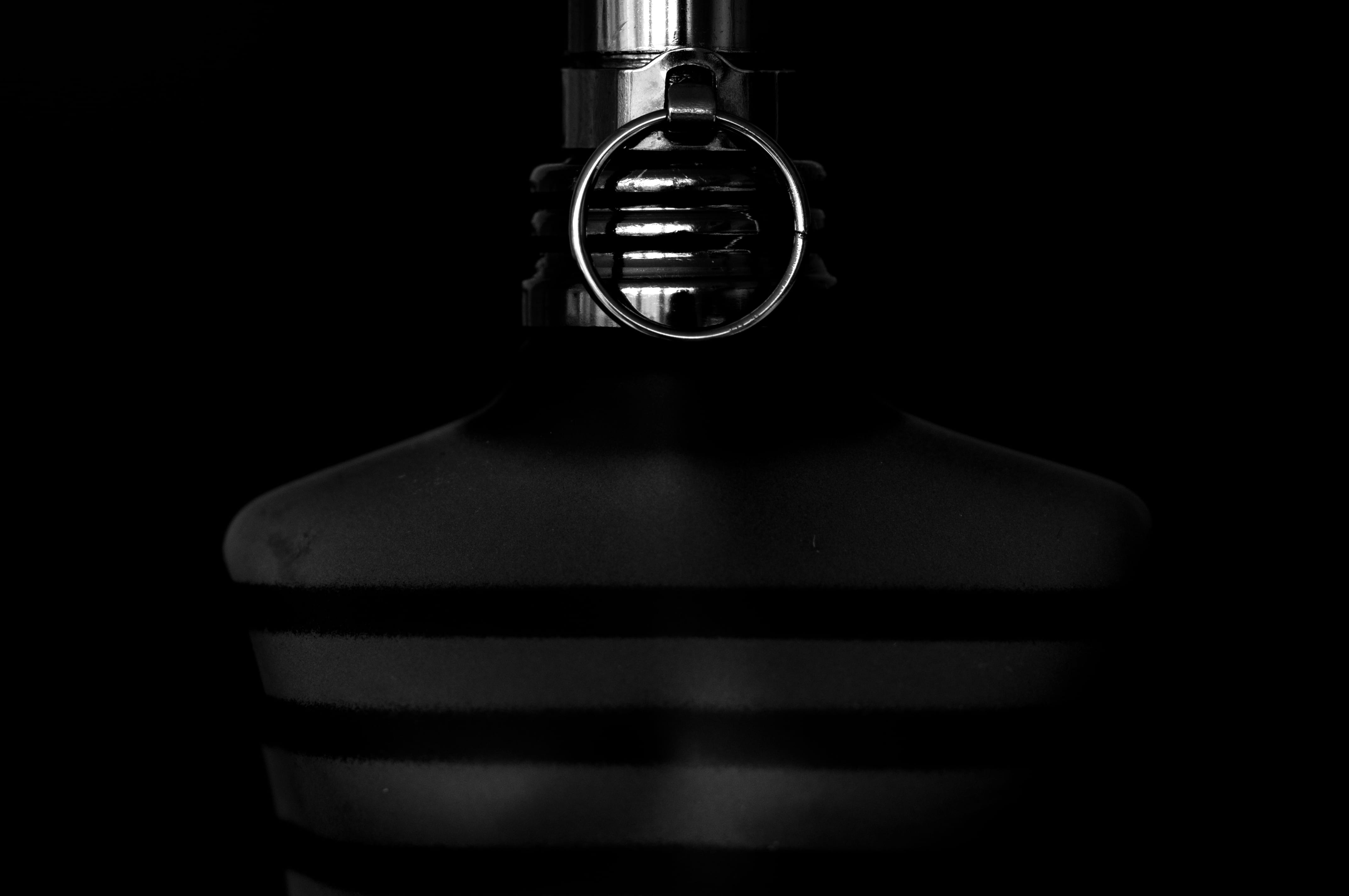 glass - material, cut out, bottle, black background, no people, domestic room, close-up, 4K, technology, jean, container, paul, black color, single object, HD Wallpaper