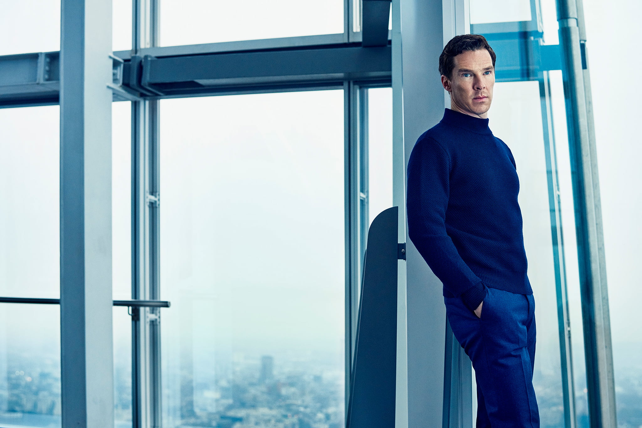 architecture, one Man Only, glass - material, indoors, day, adult, actor, casual clothing, professional Occupation, camberbatch, business, contemplation, HD Wallpaper