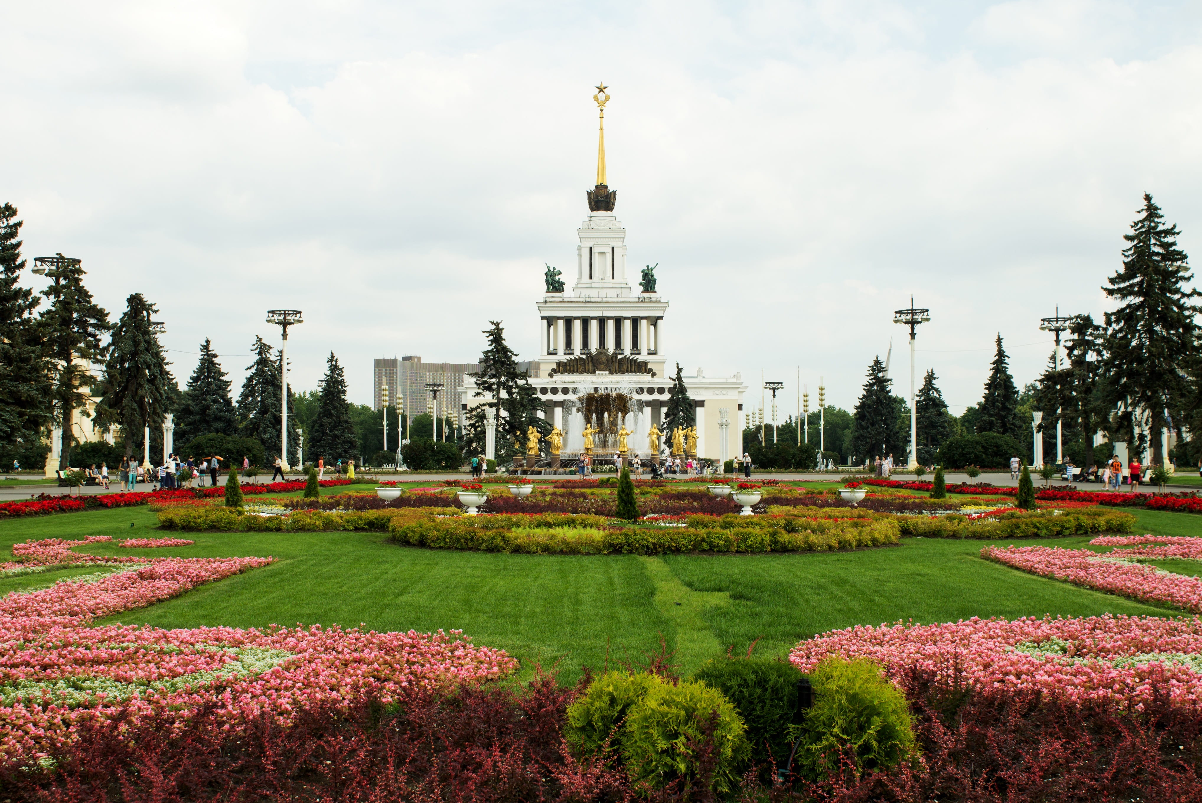 day, 4K, no people, flowering plant, flowerbed, nature, tree, built structure, grass, Moscow, architecture, sky, growth, flower, Summer, Enea, outdoors, HD Wallpaper