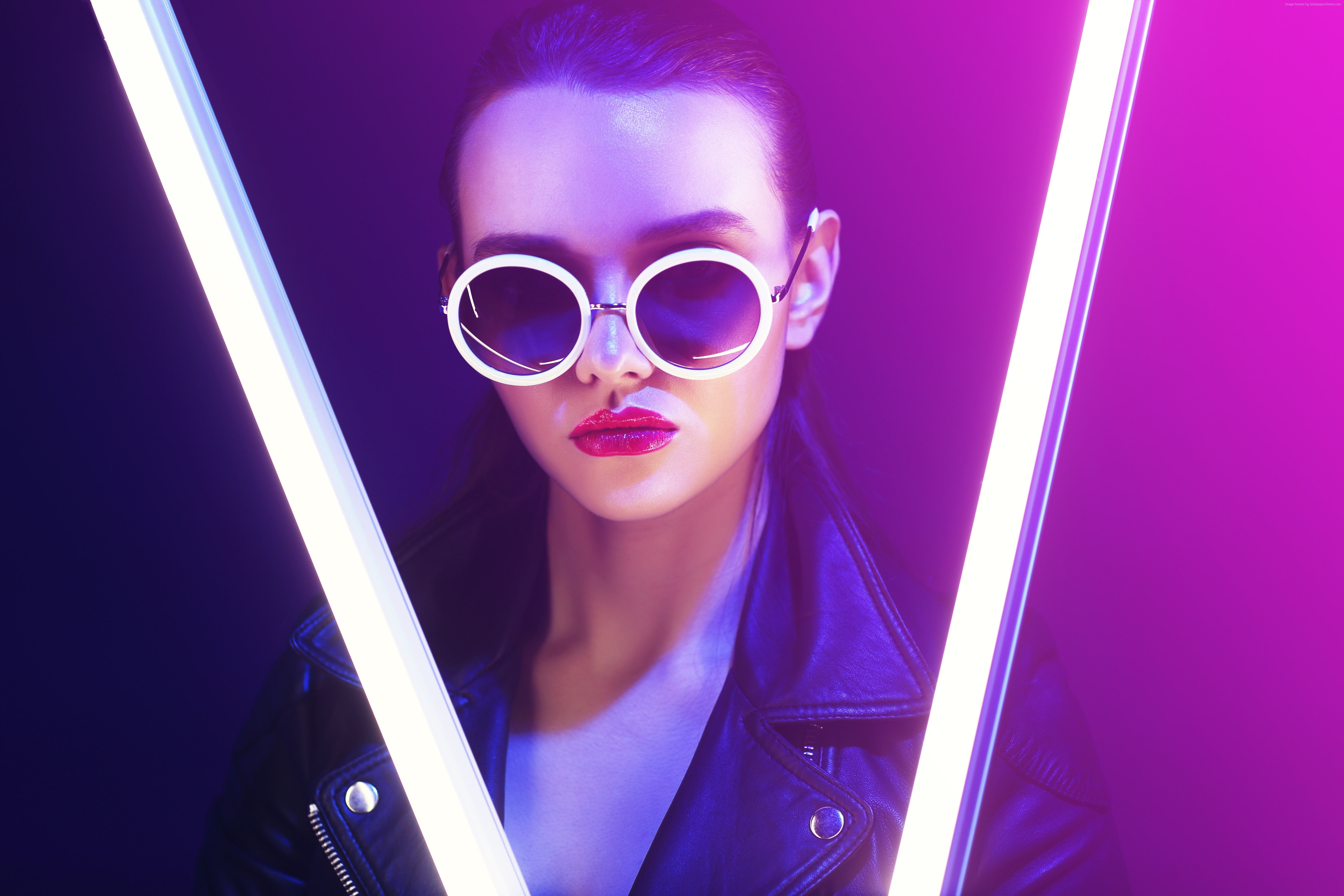 5K, Leather Jacket, 5K, Girl, HD Wallpaper