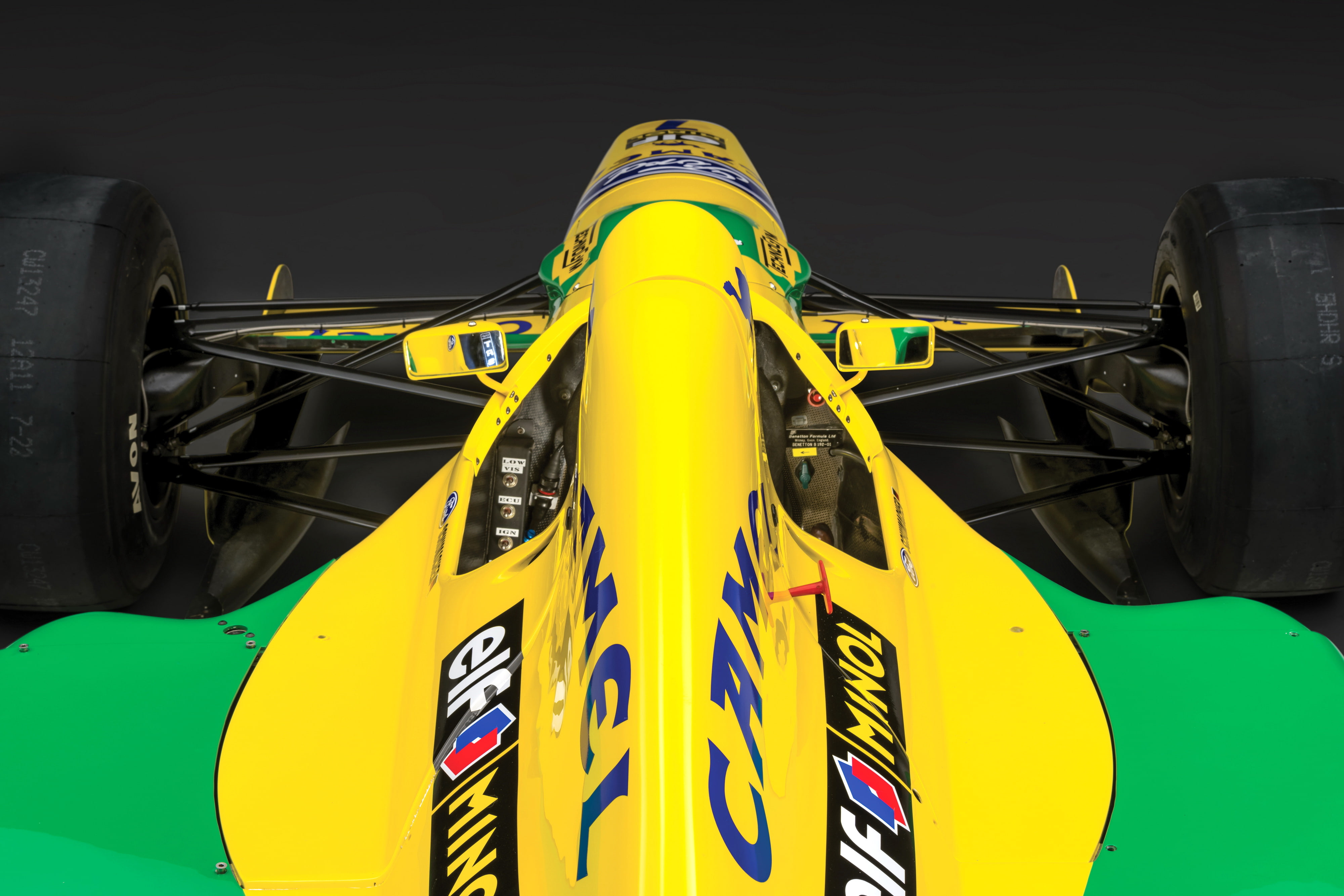 rail transportation, 1992, text, racing, close-up, wheel, f-1, airplane, benetton, outdoors, formula, number, no people, air vehicle, nature, mode of transportation, HD Wallpaper