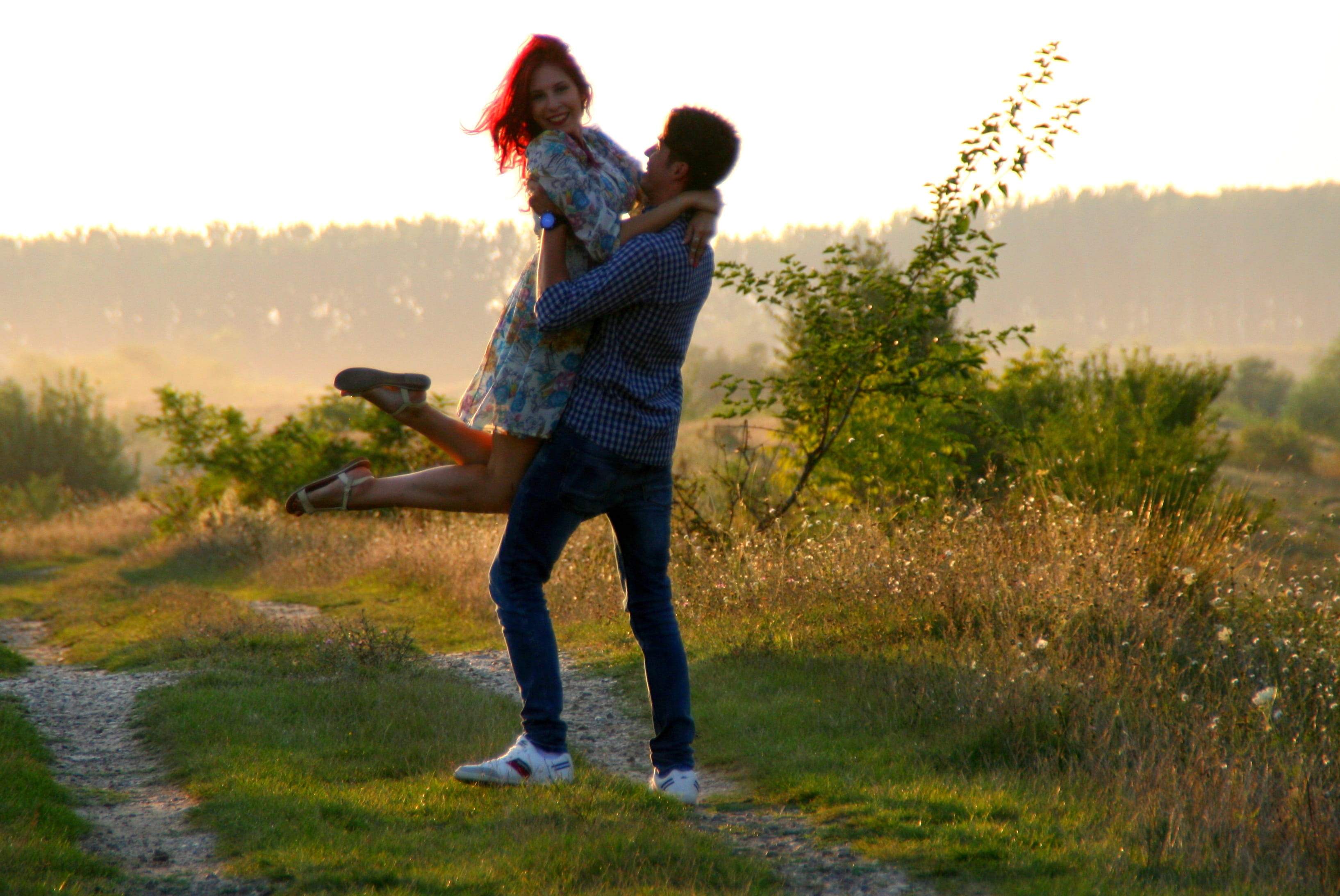 outdoors, standing, girl, full length, activity, couple, two people, grass, young women, human, emotion, plant, couple - relationship, men, heterosexual couple, HD Wallpaper