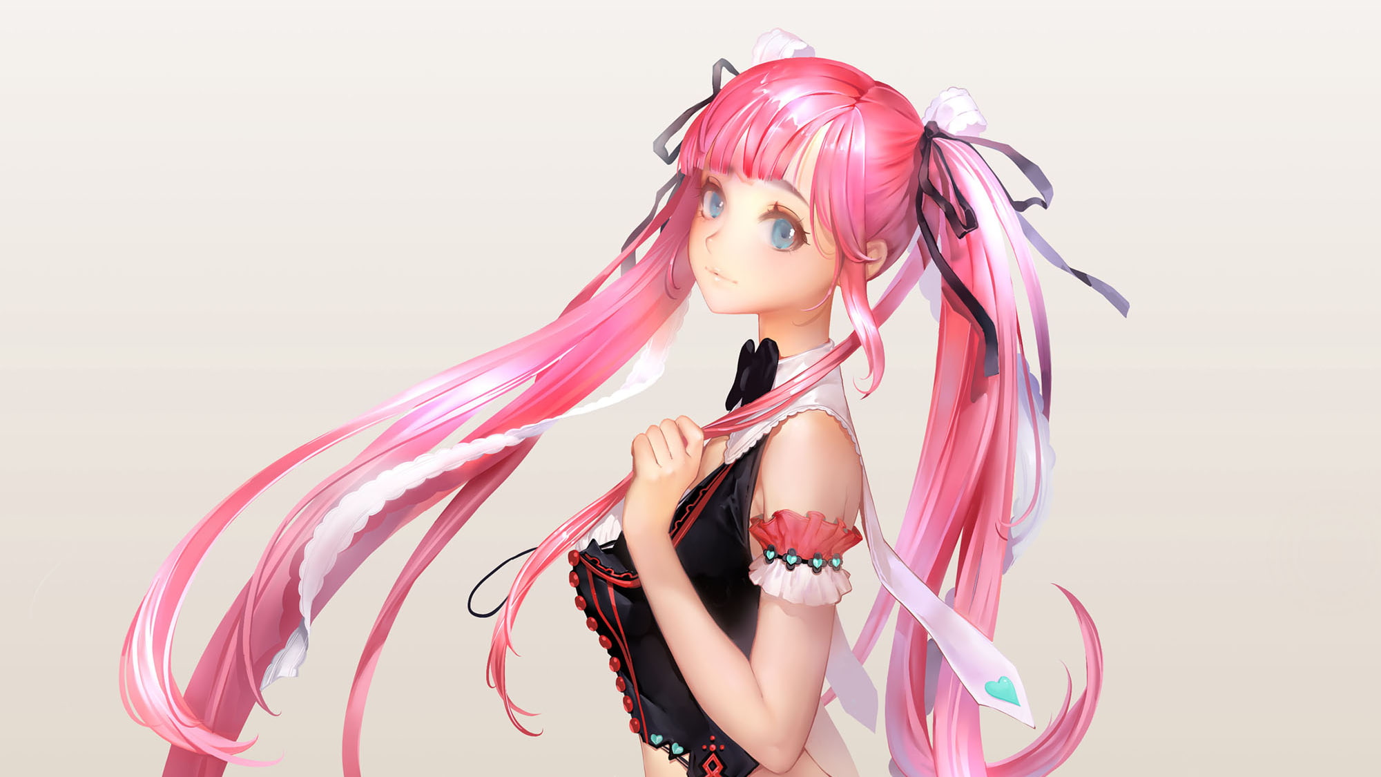 pink hair, hairstyle, fashion model, studio shot, hair, beautiful woman, dyed hair, young women, anime girls, fashion, pierced, adult, young adult, one person, HD Wallpaper