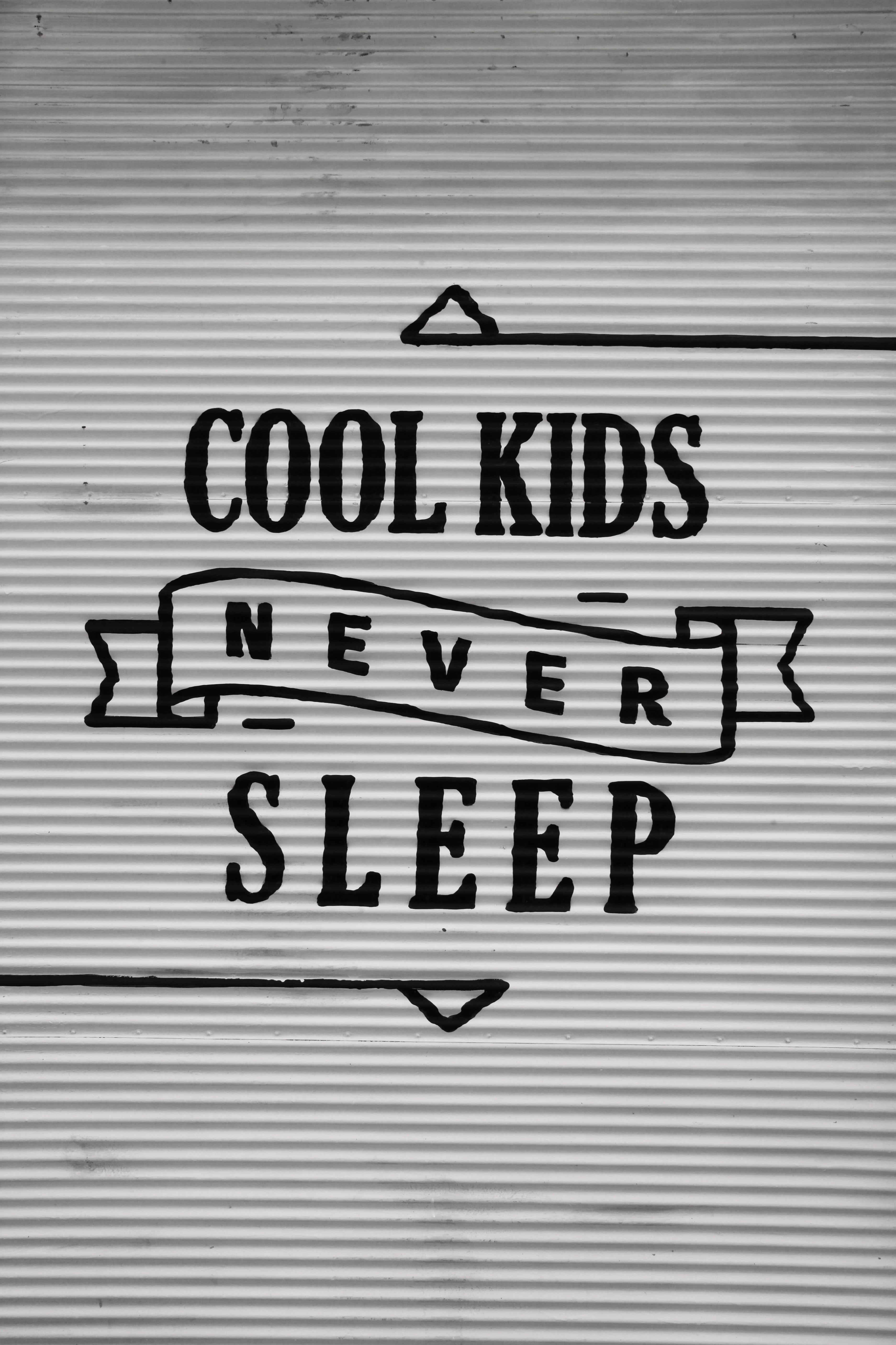 shutter, wall - building feature, text, cool, close-up, words, sleep, 5K, script, no people, kids, never sleep, information sign, message, day, warning sign, Phone HD Wallpaper