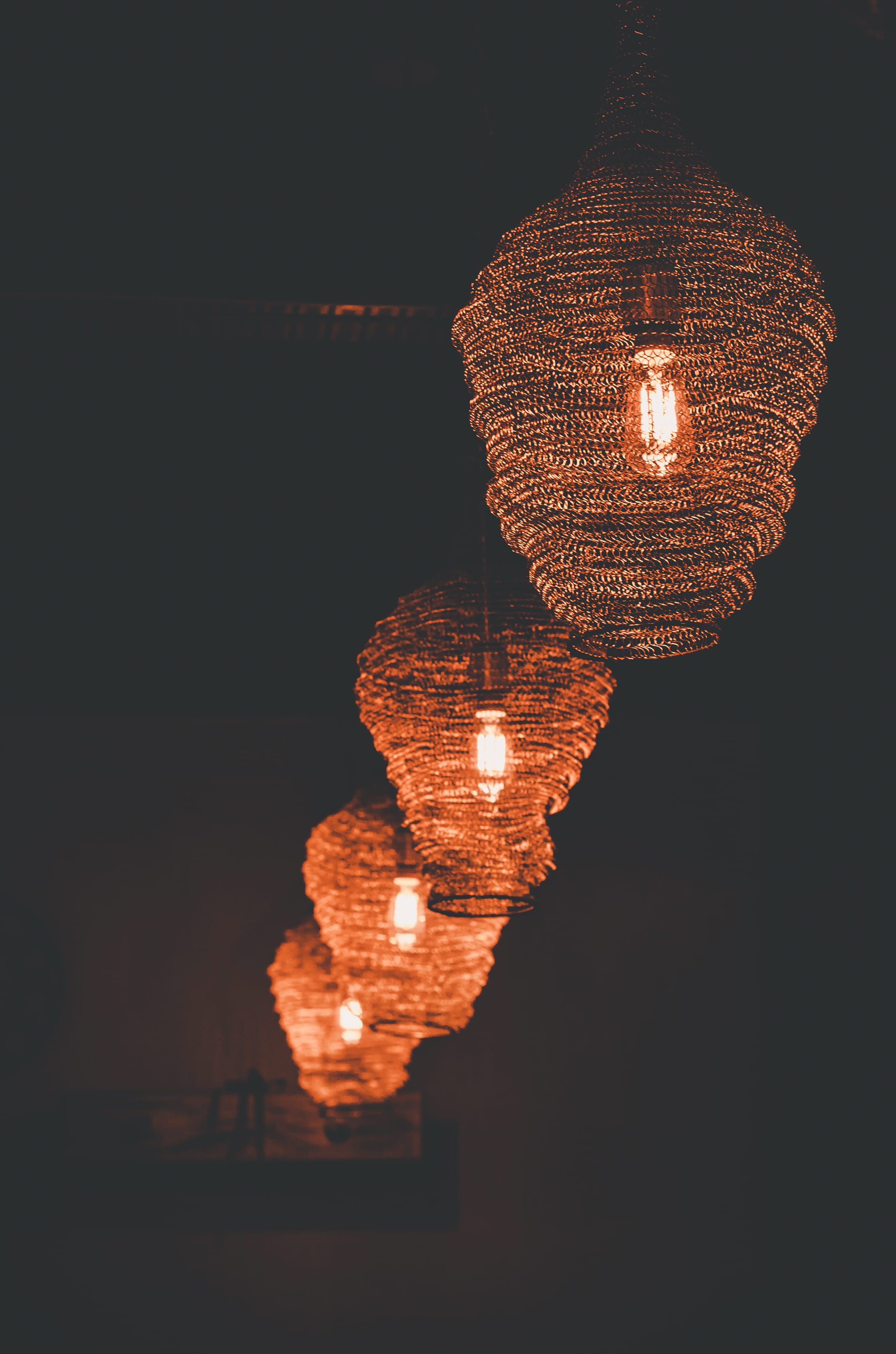 architecture, bright, lighting equipment, indoors, lamps, lightbulbs, glowing, paper lantern, night, insubstantial, electricity, light, brown, decoration, Phone HD Wallpaper