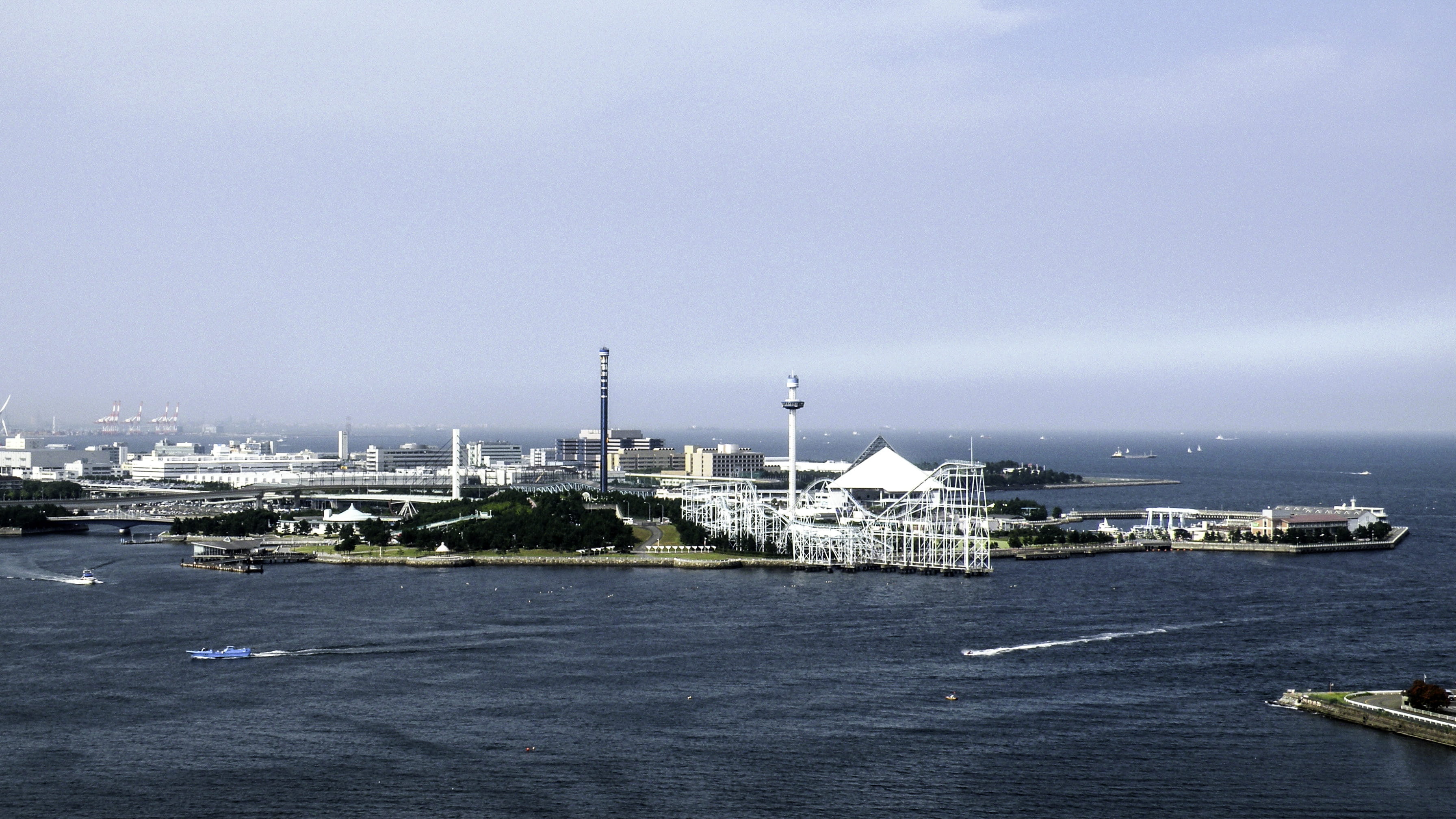 ocean, no people, architecture, Yokohama, architecture And Buildings, photo, sailboat, japan, ship, sea, hakkeijima, building exterior, sky, travel, public domain, HD Wallpaper