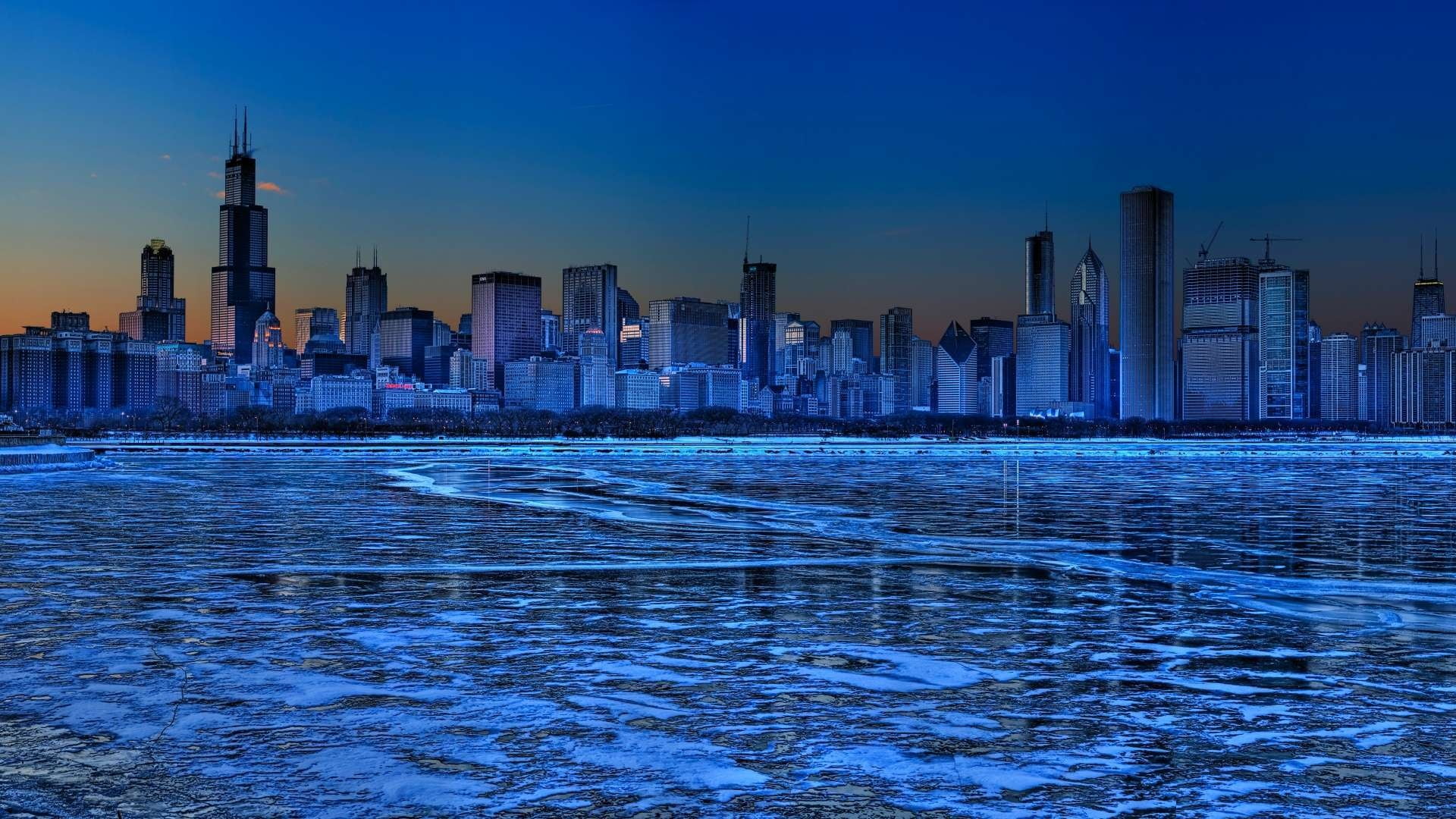 ocean, urban skyline, no people, sunset, skyline, downtown, boat, river, travel destinations, building exterior, skyscraper, sky, ship, bay, coast, harbour, HD Wallpaper