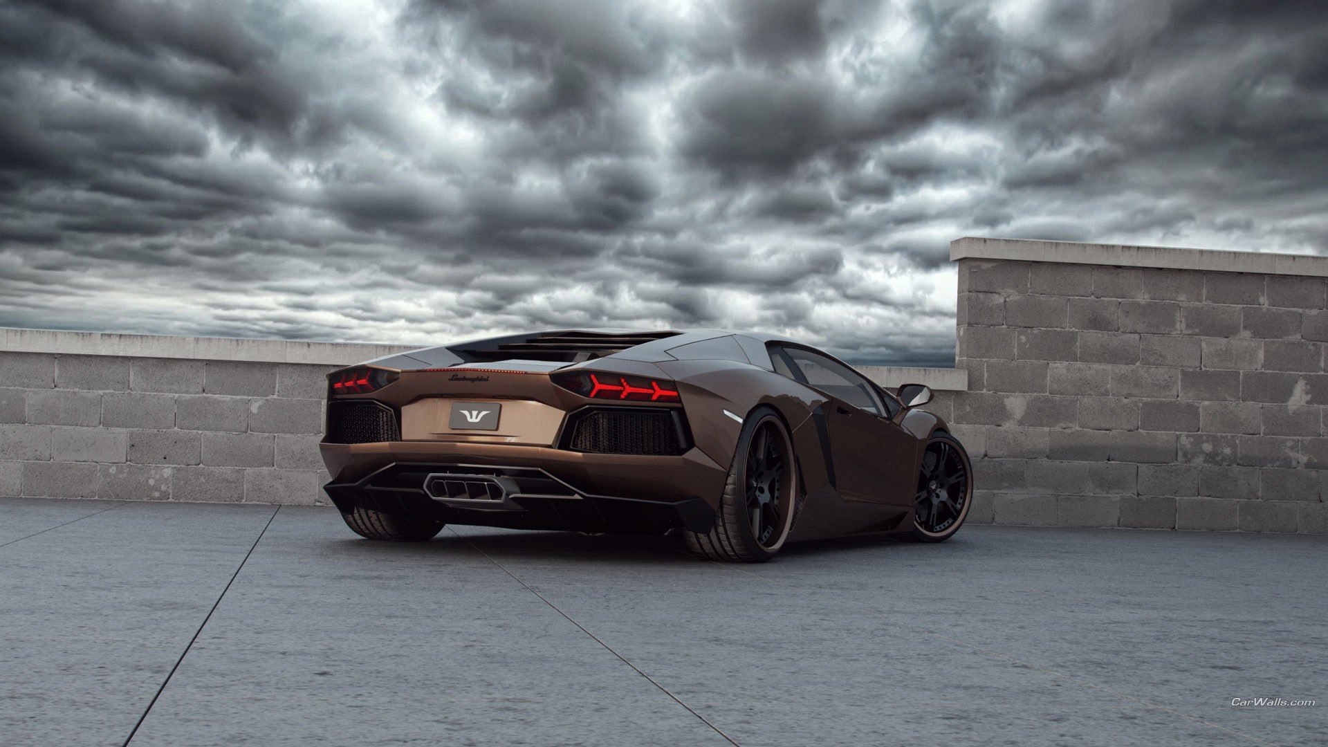 wheel, day, ominous, nature, overcast, cloud - sky, Lamborghini, car, architecture, brick, transportation, vehicle, dramatic sky, 1080P, built structure, HD Wallpaper