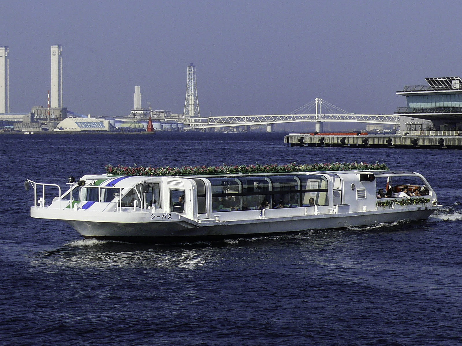 transport, architecture, Seabass, transportation, built structure, water, travel, photo, waterfront, no people, sea, Yokohama, boat, bridge - man made structure, HD Wallpaper