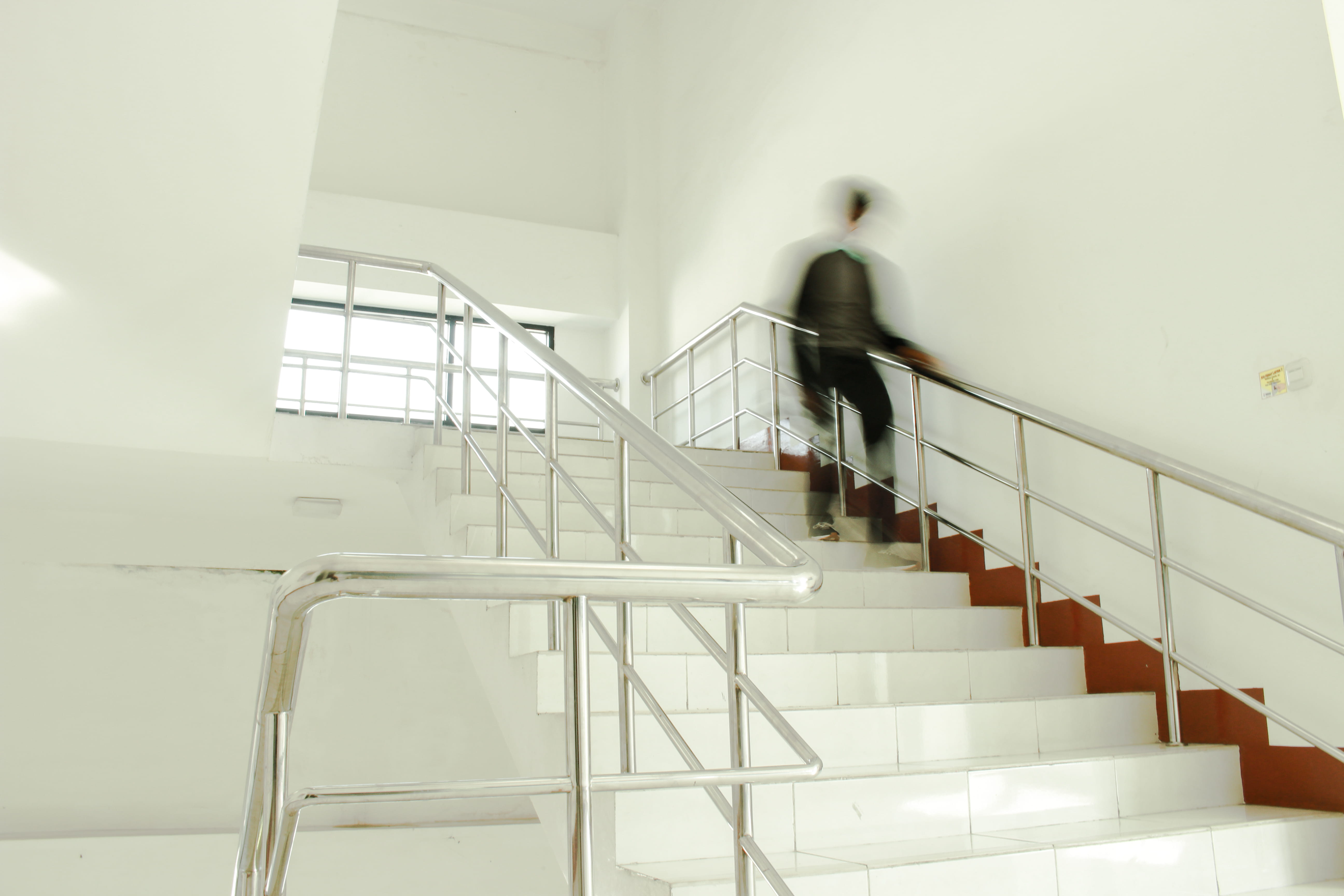 steps and staircases, staircase, men, tiled, lifestyles, architecture, real people, 5K, stairs, walking, built structure, low angle view, moving down, HD Wallpaper
