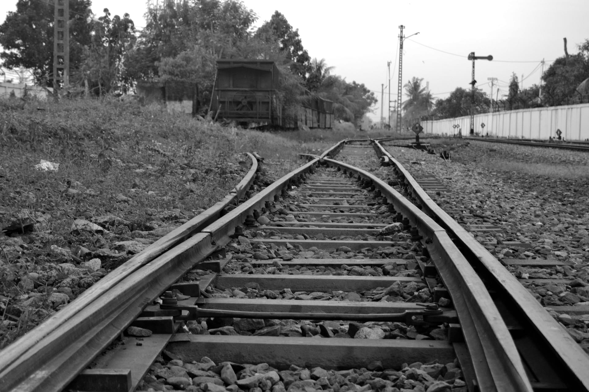long, railroad tie, metal, the way forward, parallel, gravel, no people, architecture, tree, indonesia, nature, straight, Transportation, Tracks, railroad track, HD Wallpaper