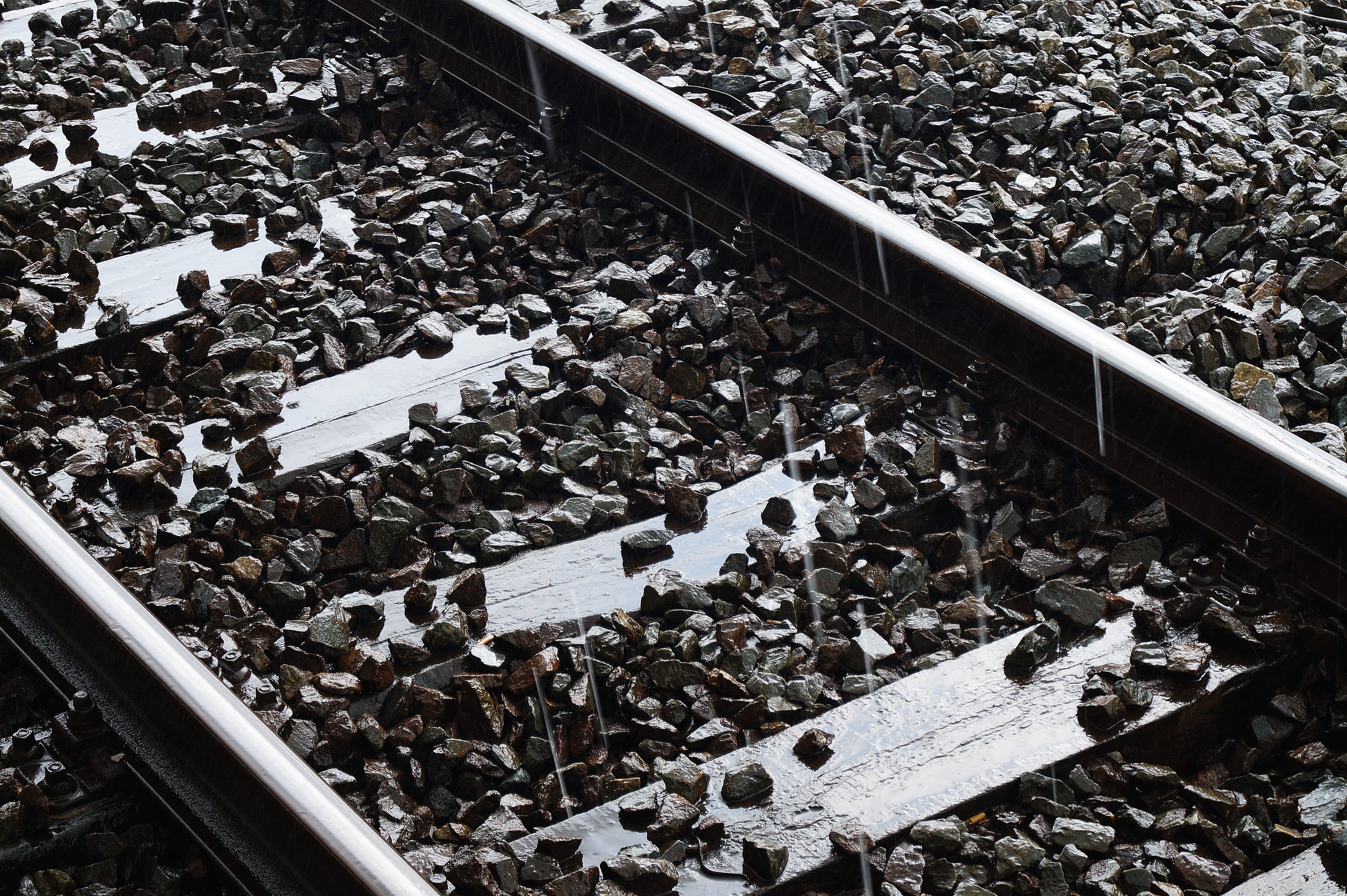 mode of transportation, railway track, outdoors, transportation, track, rock, day, woods, high angle view, rail transportation, nature, stone - object, HD Wallpaper