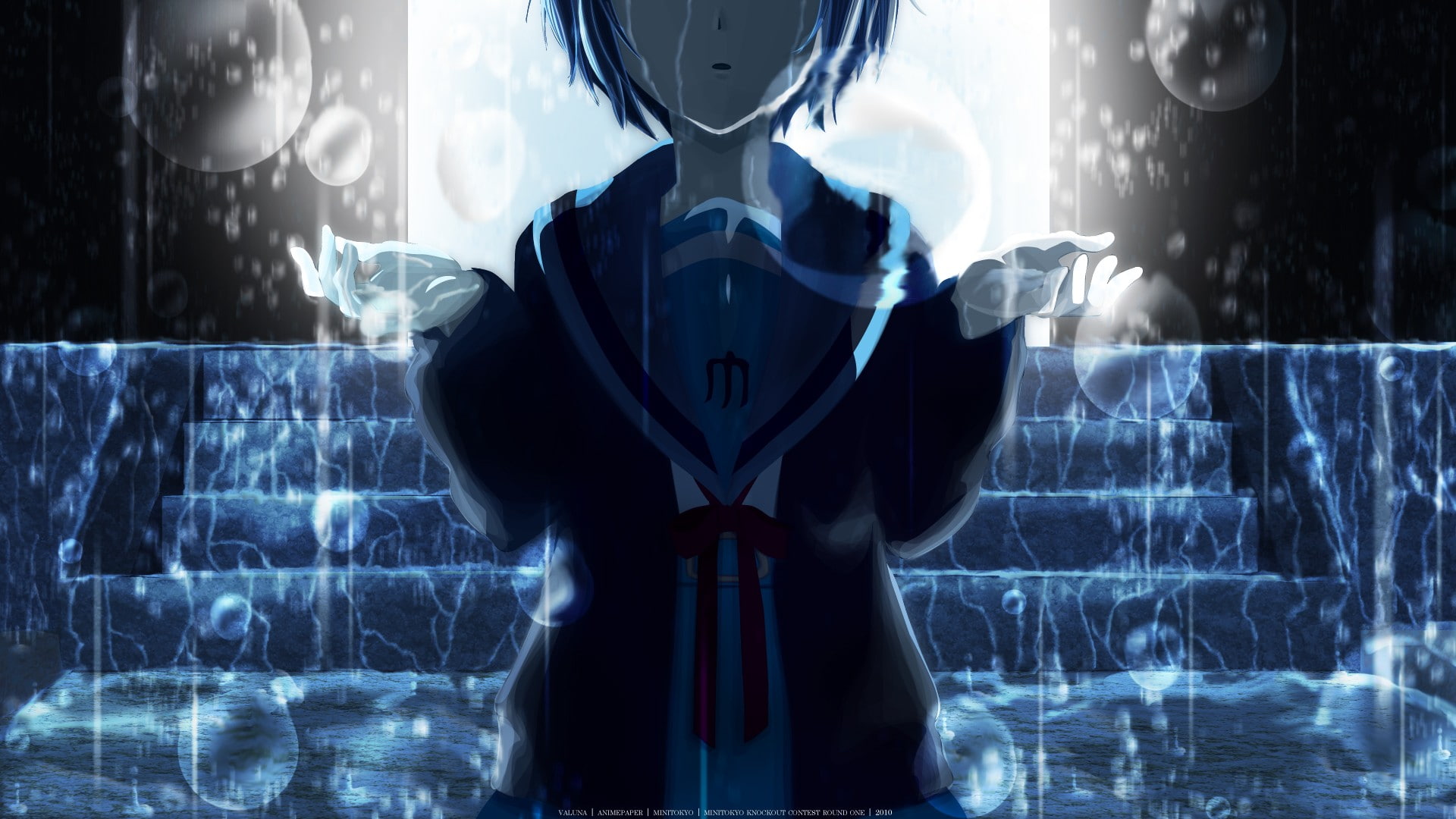 one person, anime girls, anime, young adult, human body part, front view, representation, nature, indoors, young women, women, school uniform, technology, HD Wallpaper