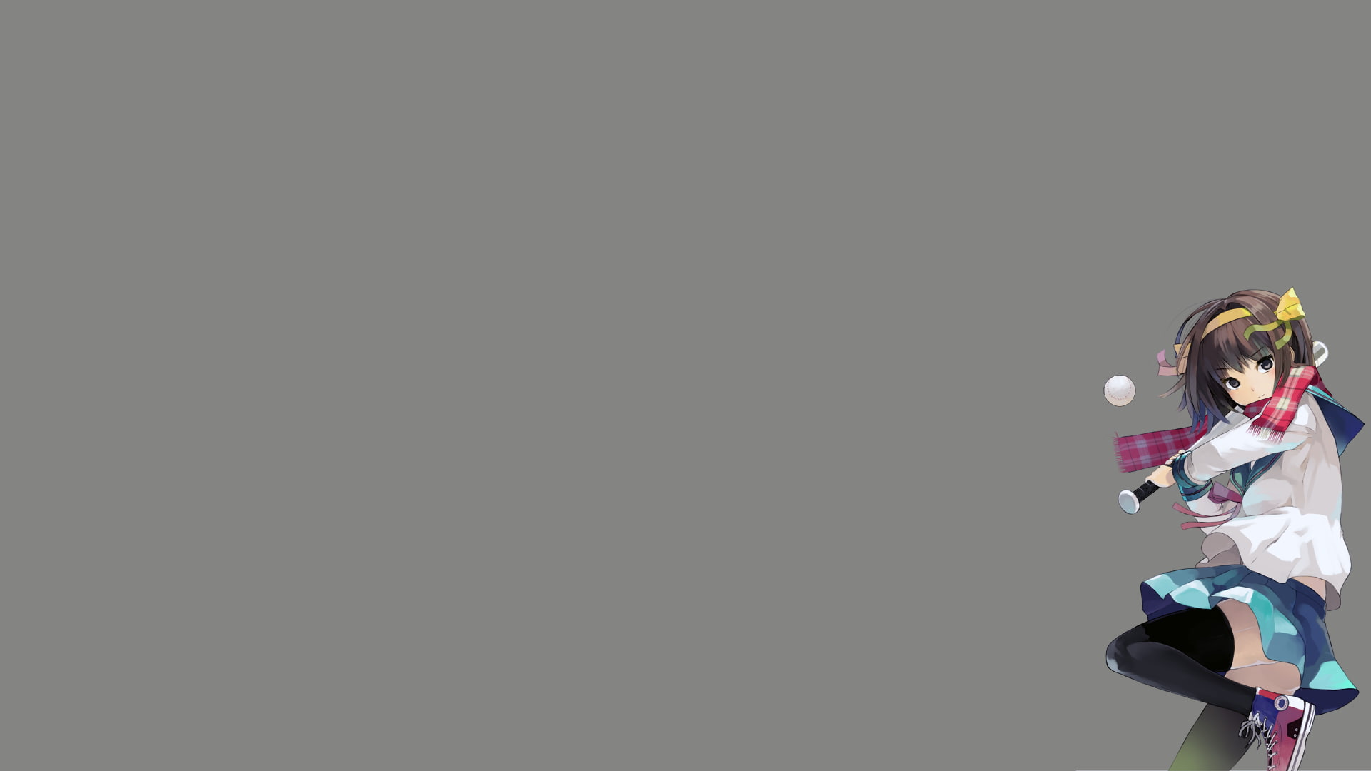 simple background, 1080P, Suzumiya Haruhi, The Melancholy of Haruhi Suzumiya, Suzumiya Haruhi no Yuutsu, HD Wallpaper