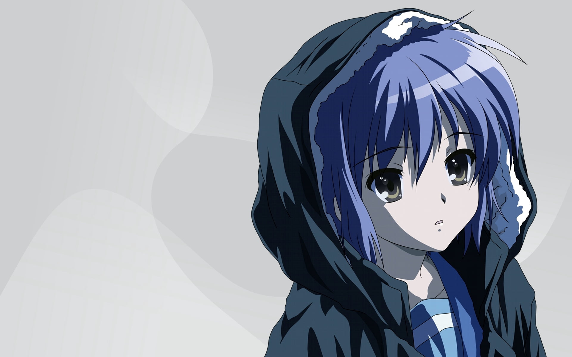 illustration, beauty, blue, helmet, computer Graphic, teenage Girls, art and craft, white color, women, cute, real people, 1080P, suzumiya haruhi no yuutsu, HD Wallpaper