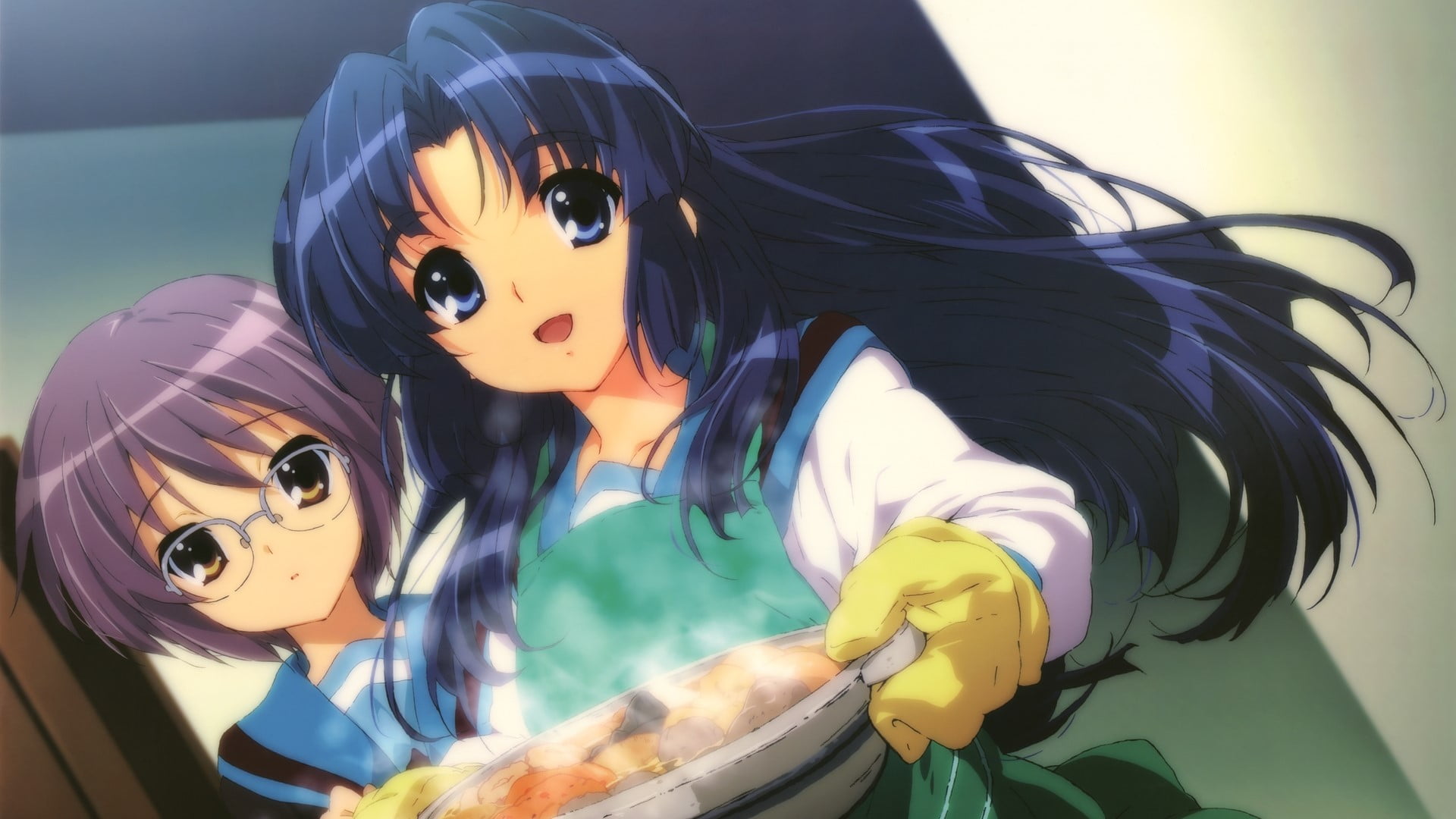 Girl, leisure activity, indoors, Suzumiya haruhi no yuutsu, 1080P, real people, human representation, high angle view, casual clothing, close-up, art and craft, HD Wallpaper