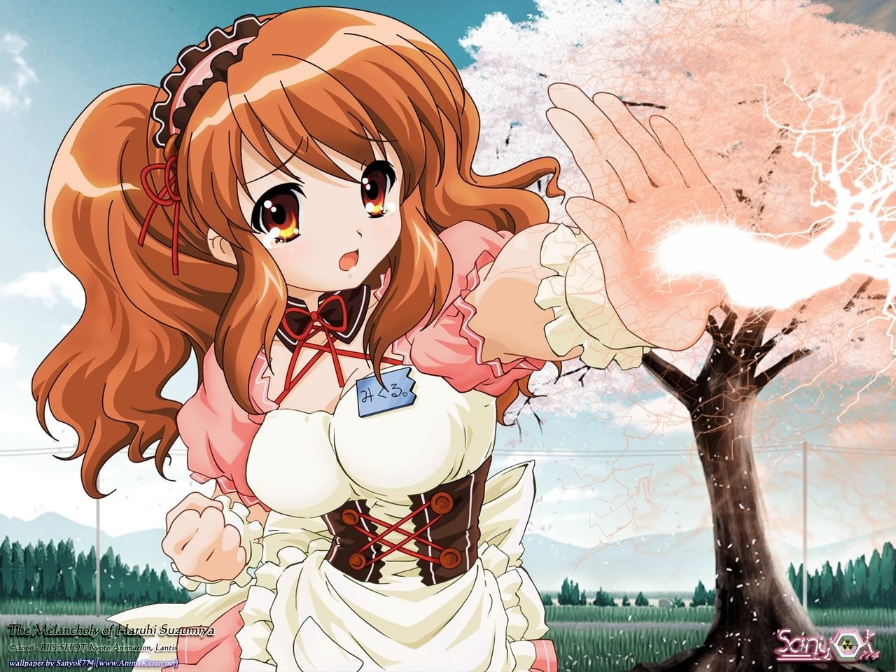 sky, male likeness, female likeness, tree, no people, nature, representation, plant, creativity, hairstyle, park, anime, human representation, outdoors, HD Wallpaper