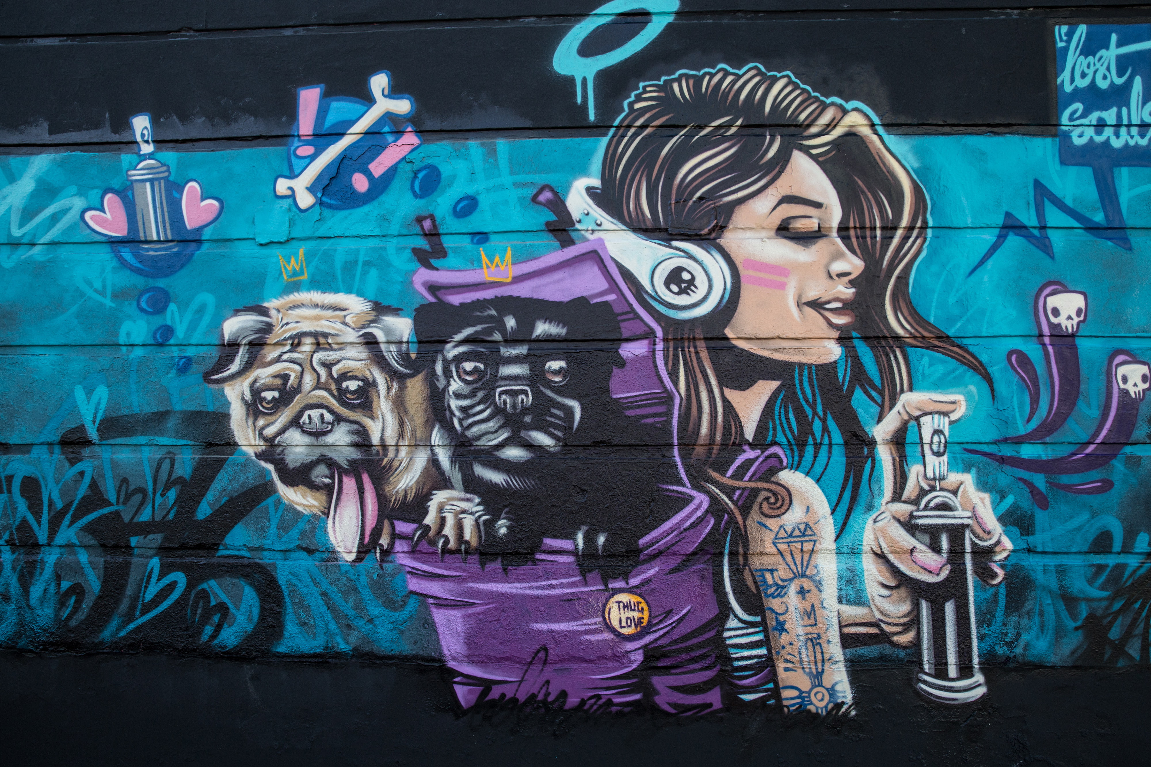 WALL, STREET ART, Lost Souls, 4K, GRAFFITI, LONDON, MURAL, HD Wallpaper