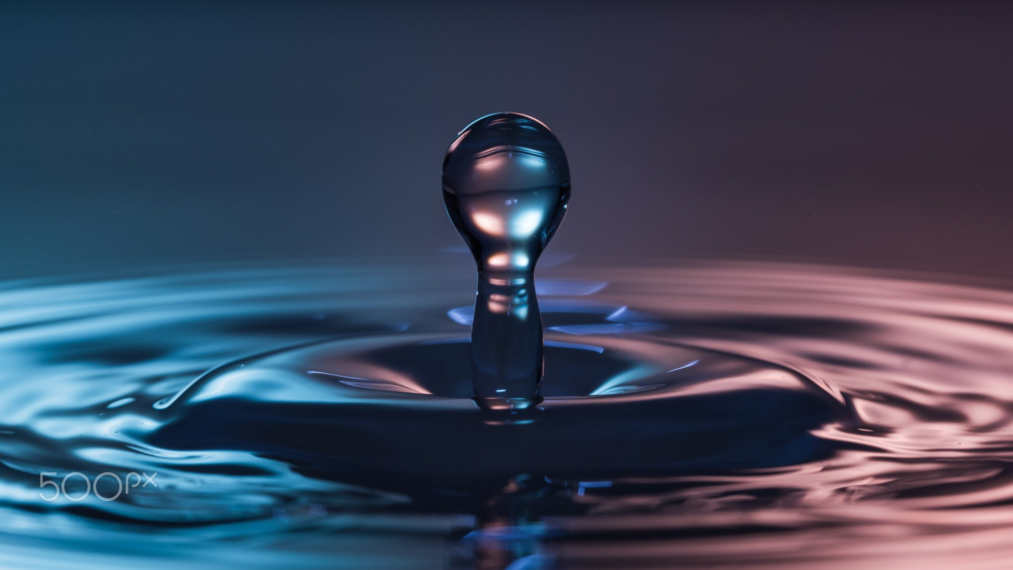 indoors, splashing droplet, studio shot, purity, falling, water, splashing, drop, water surface, surface, reflection, waterfront, rippled, blue, close-up, HD Wallpaper