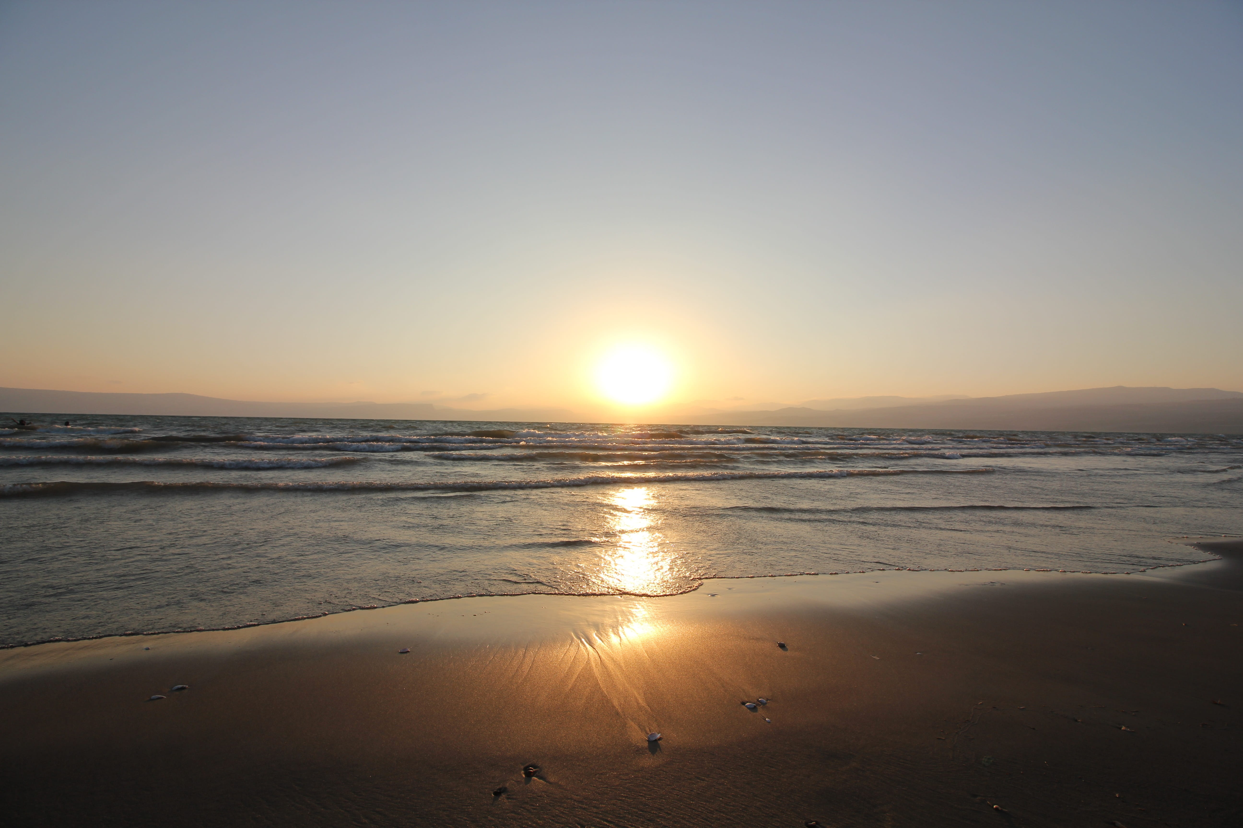 tranquility, sand, sea, lens flare, wave, water, sunshine, non-urban scene, weather, sun, summer, light, horizon, 5K, color, idyllic, tranquil scene, travel, HD Wallpaper