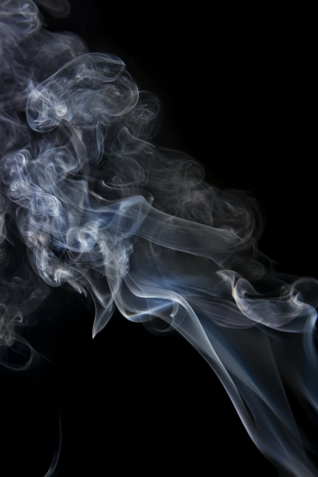 smoke, flowing, abstract, background, black background, swirl, nature, motion, indoors, studio shot, color, 720P, moving up, changing form, incense, luminosity, Phone HD Wallpaper