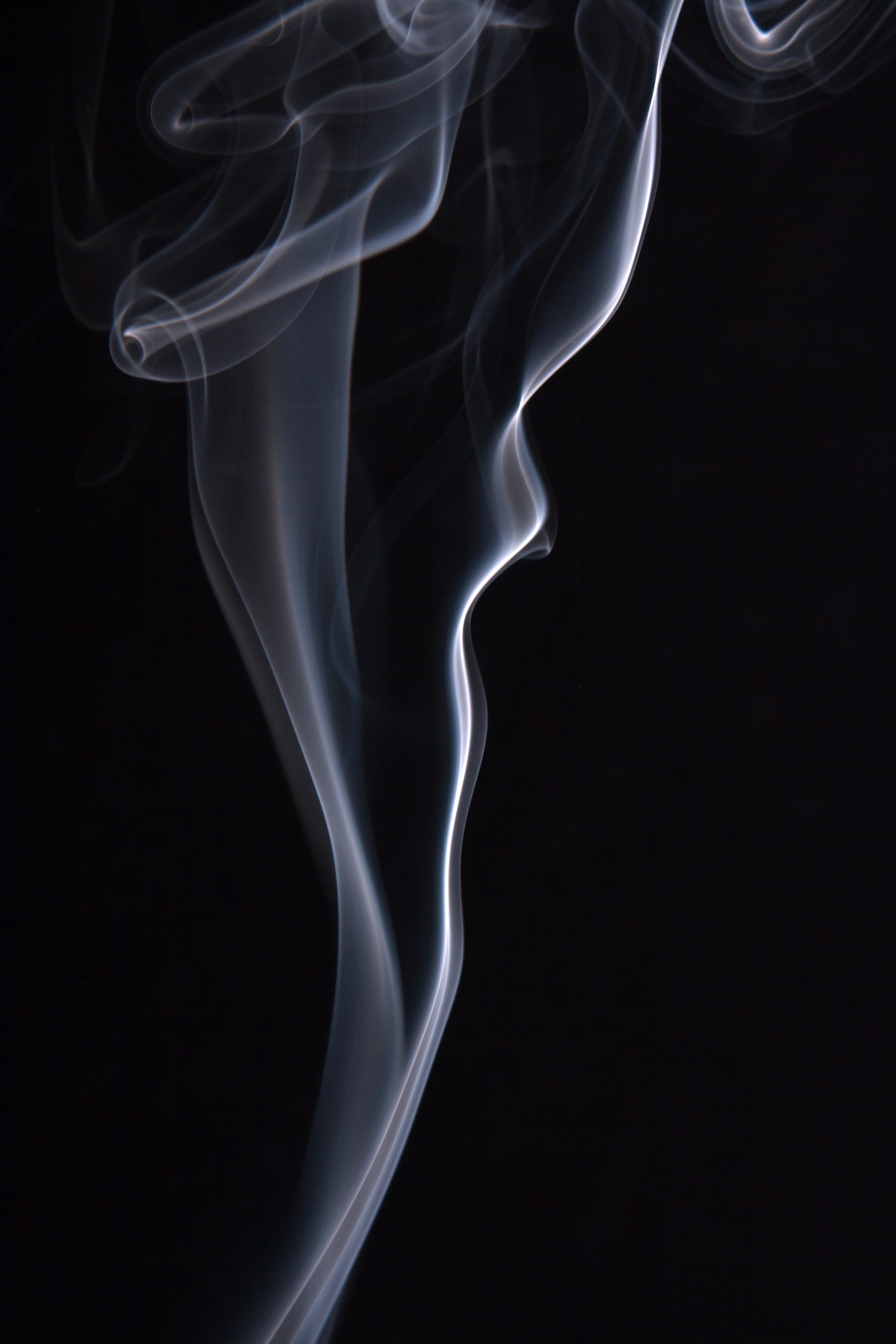 close-up, abstract, fumes, incense, swirl, no people, burning, smell, black background, moving up, smoce, aromatherapy, nature, black color, motion, isolated, Phone HD Wallpaper