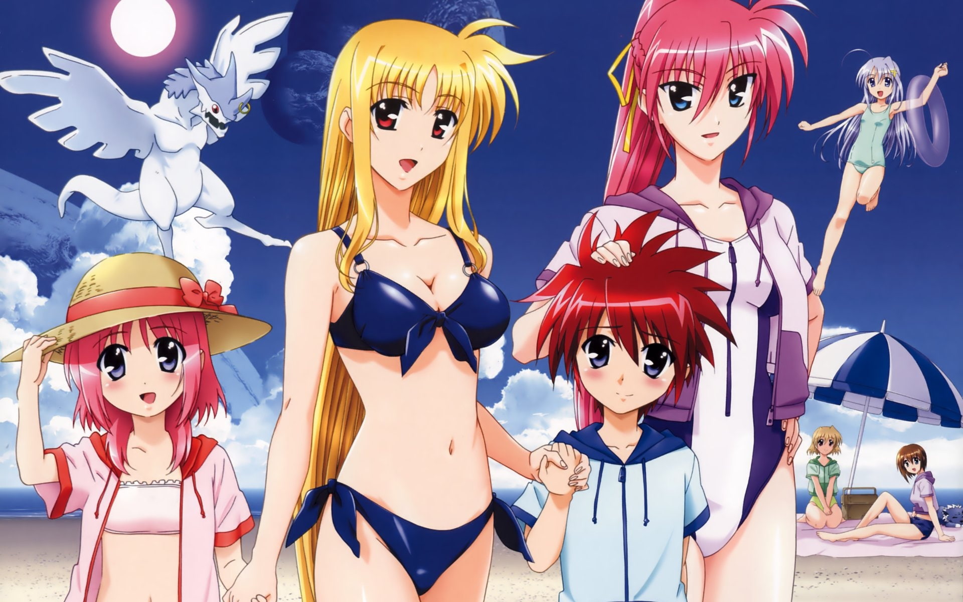 Beach, Girls, Leisure, 1080P, Anime, HD Wallpaper