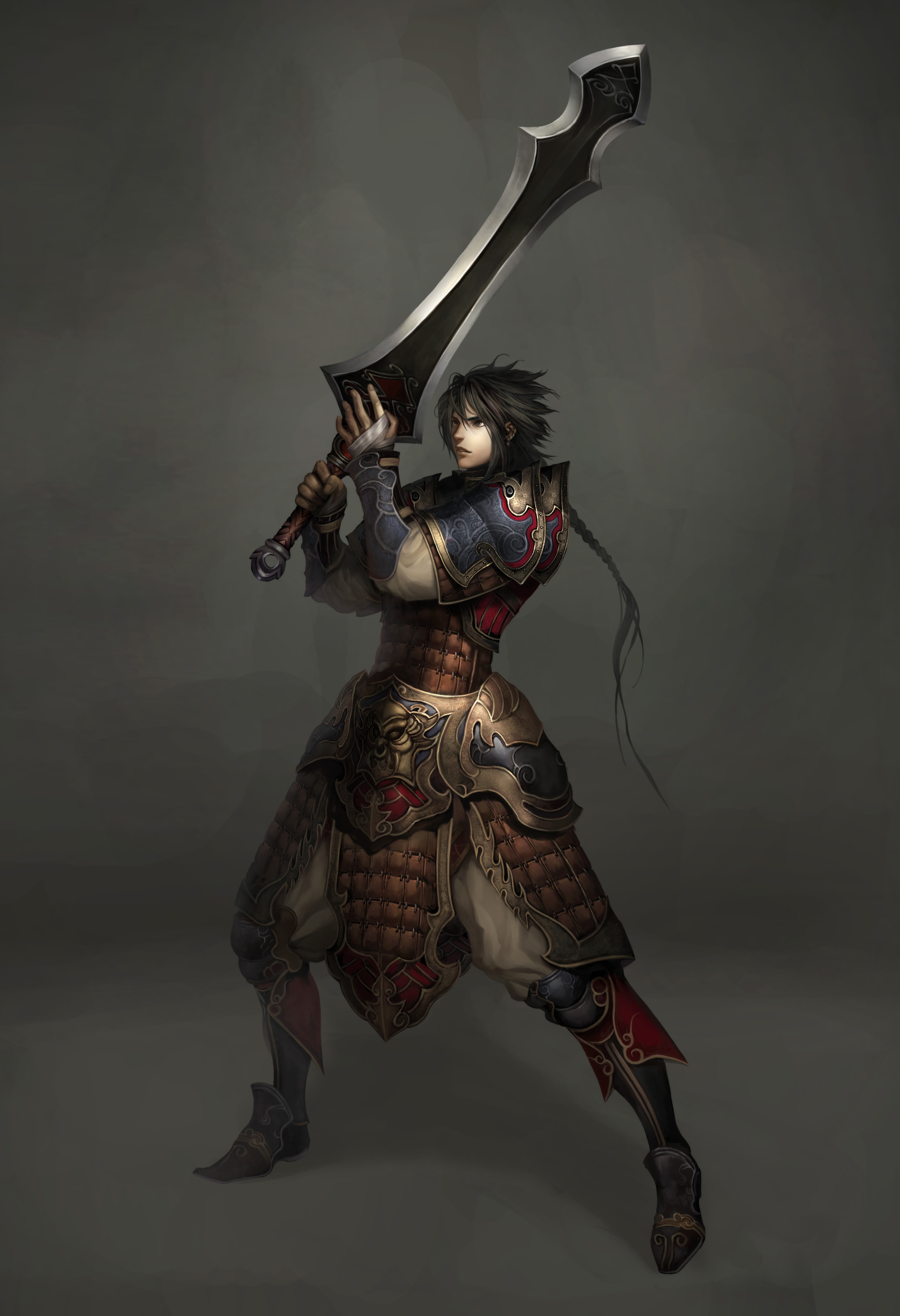 art, fantasy, zack, 5K, hd, armor, x, swords, weapons, fantasy art, abstract, swordman, fair, Phone HD Wallpaper