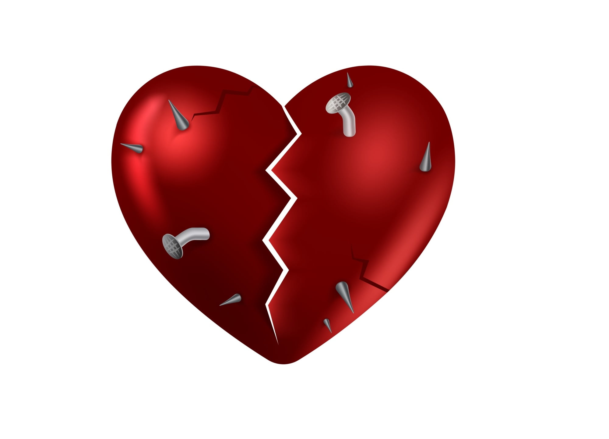 broken, design, white, close-up, breaking, card, white background, geometric shape, 1080P, heart, red, shiny, valentine, heart shape, positive emotion, HD Wallpaper
