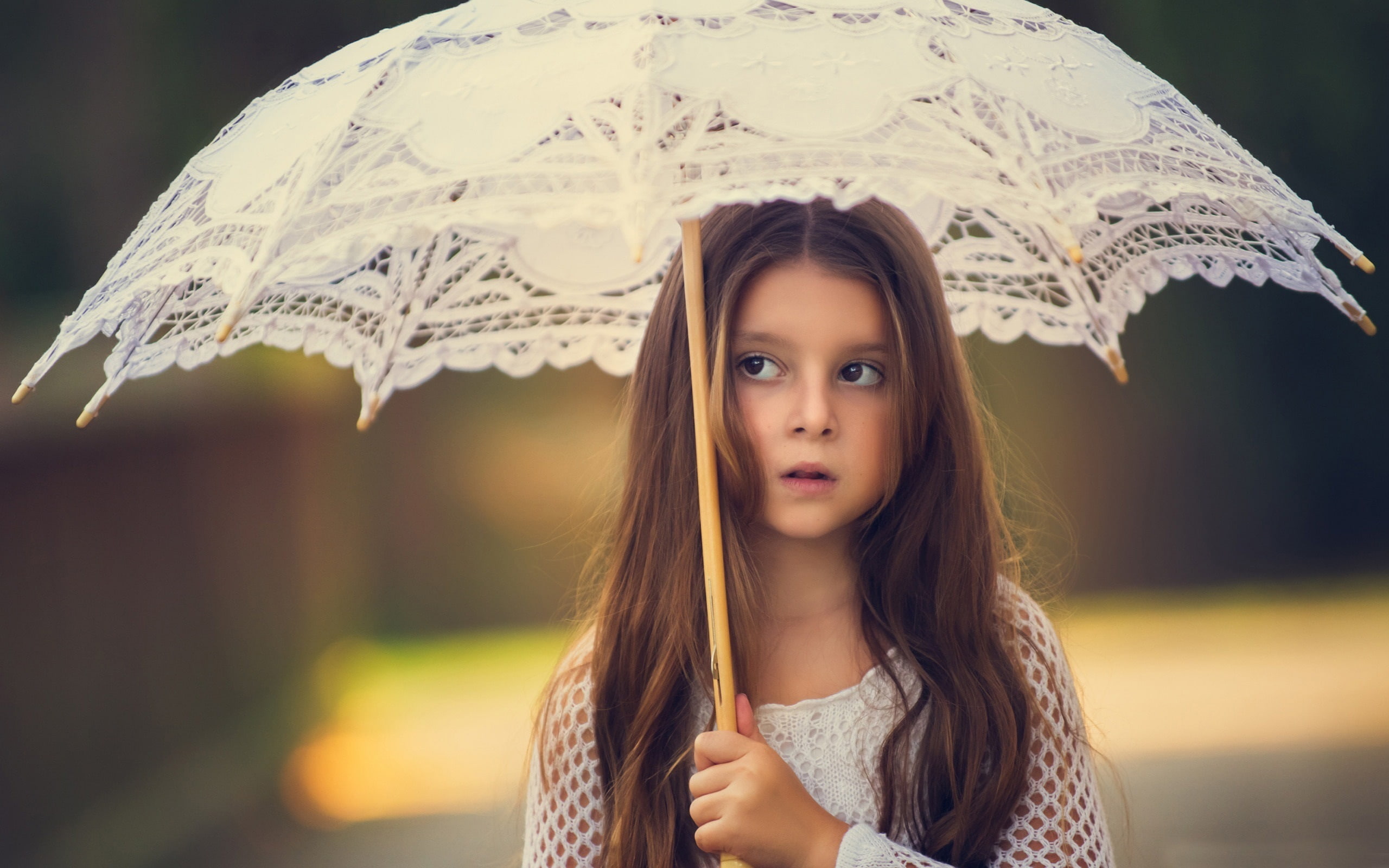 Cute, Parasol, Girl, Hair, 2K, Child, Long, HD Wallpaper