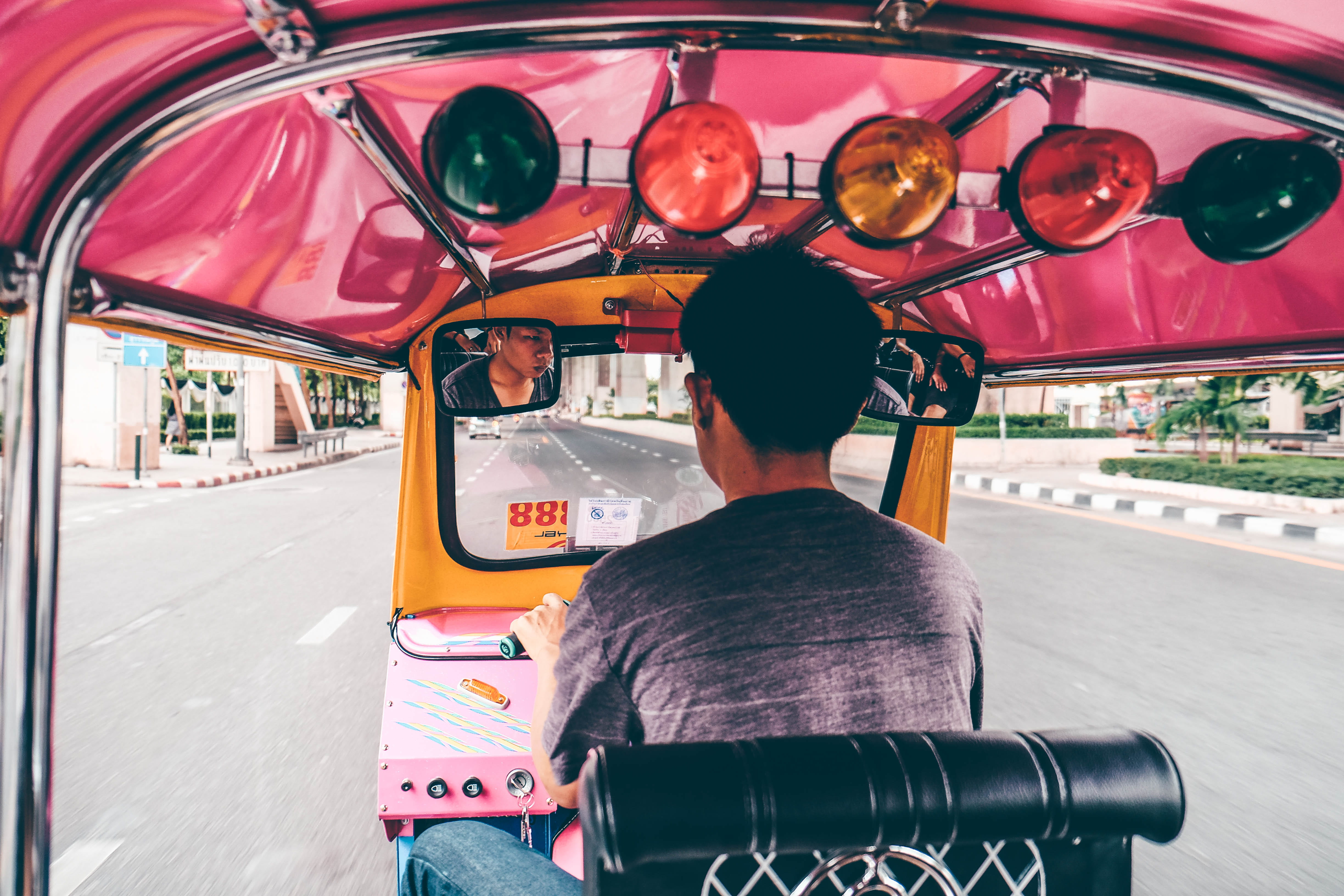 autorickshaw, motorcycle, man, person, riding, waist up, bangkok, driving, rear view, sitting, land vehicle, driver, jinrikisha, home, transportation, happy, HD Wallpaper