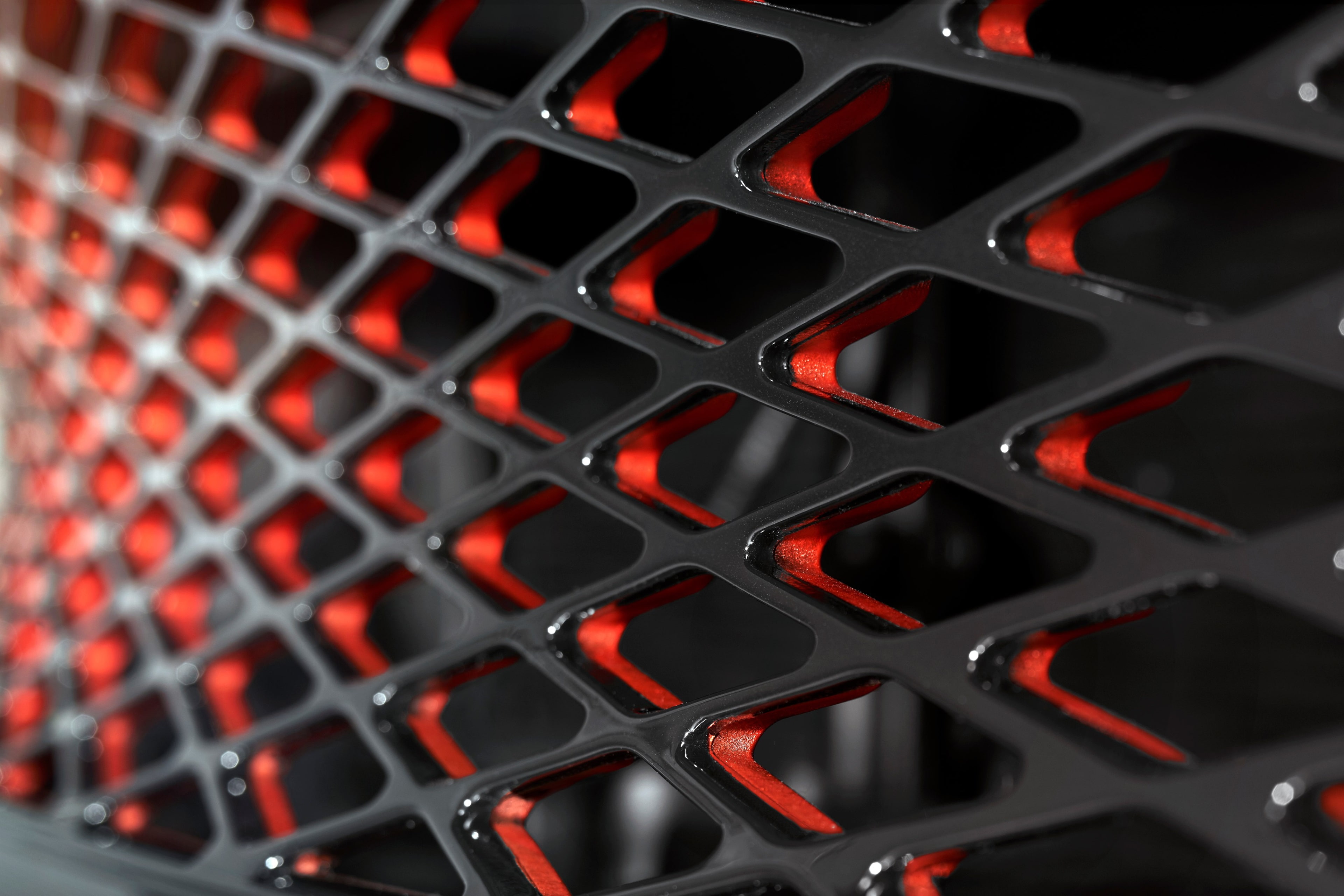 food and drink, shape, metal, large group of objects, repetition, illuminated, pattern, in a row, 4K, grate, geometric shape, nature, red, full frame, HD Wallpaper
