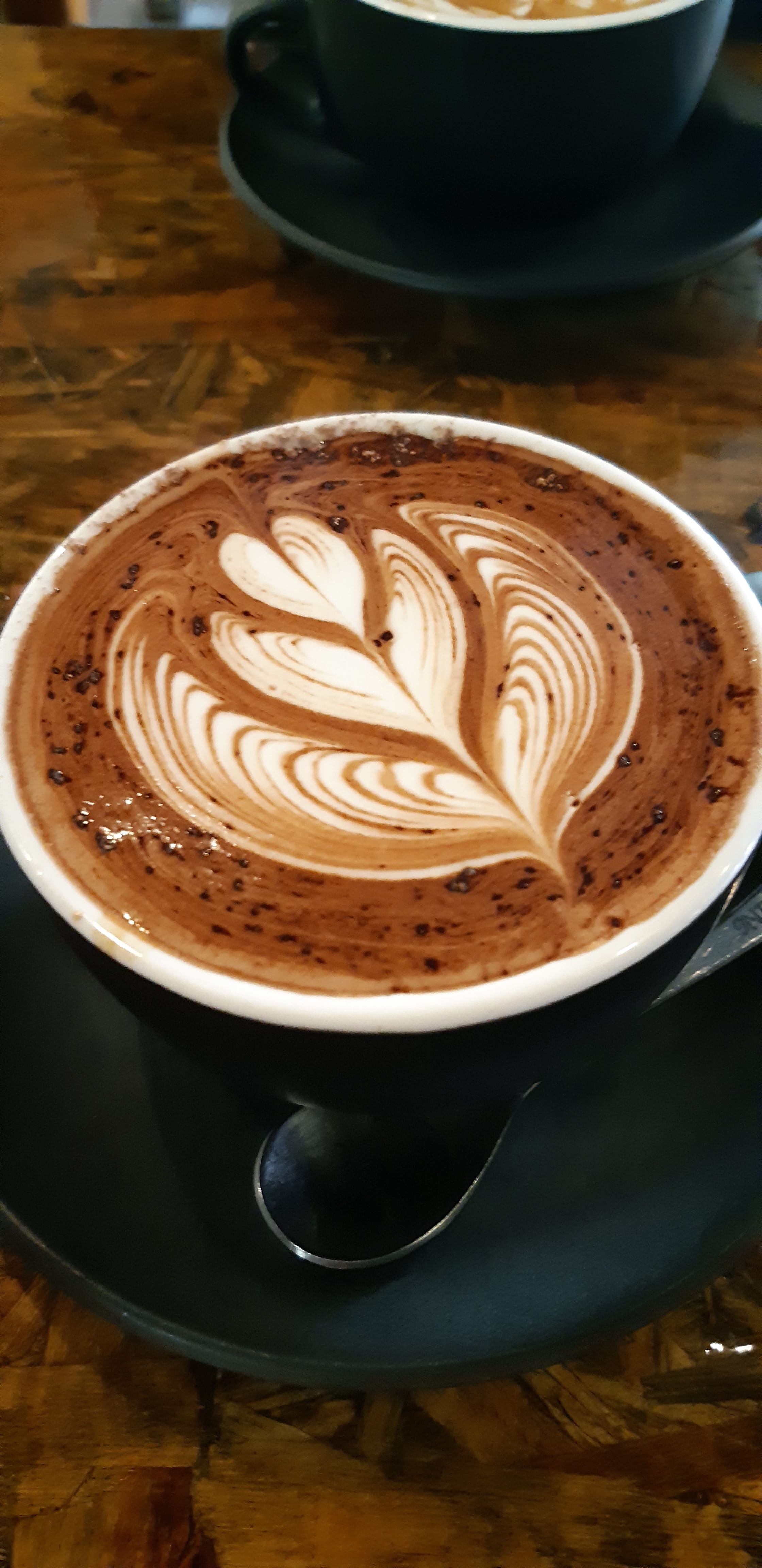 frothy drink, drink, coffee cup, close-up, hart, food and drink, refreshment, crockery, mug, still life, hot drink, freshness, cup, coffee - drink, cafe, Phone HD Wallpaper