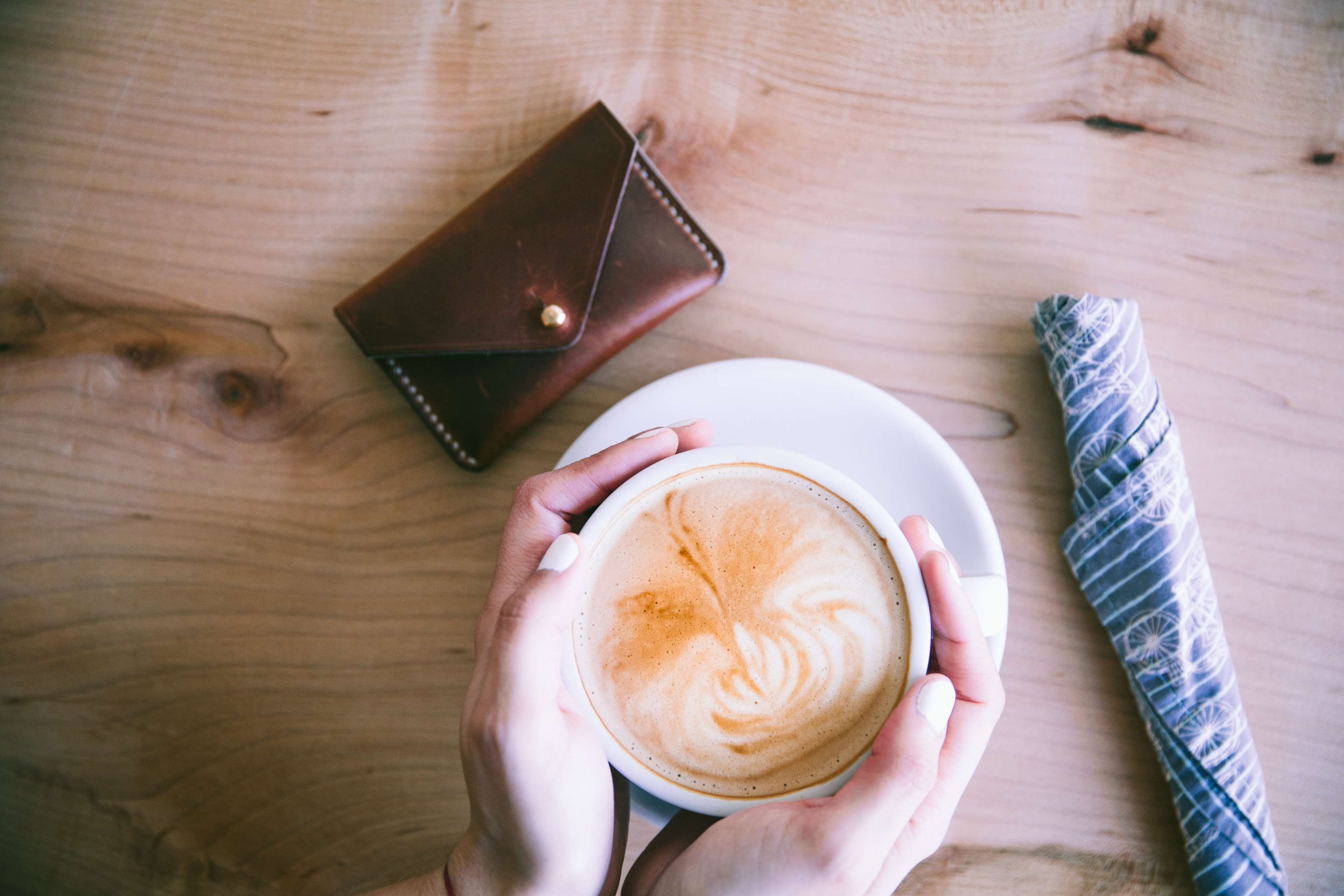 coffee, tra, caffeine, hand, top view, freshness, crockery, caf, latte, directly above, hot, food, 4K, still life, food and drink, color, hot drink, espresso, HD Wallpaper