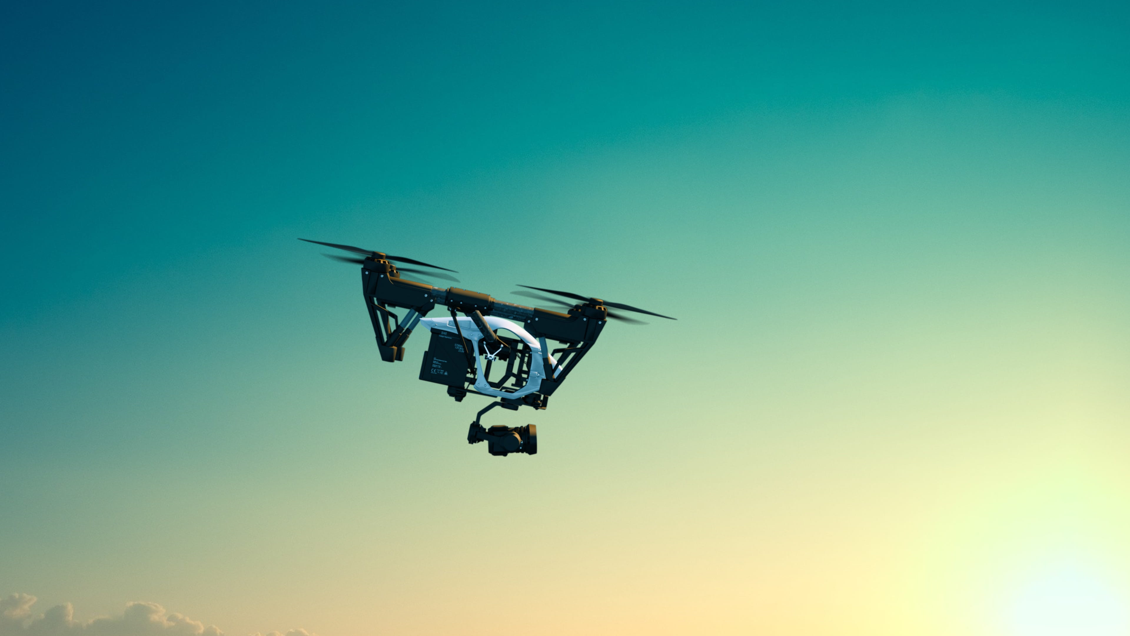 4K, landscape, flight, aerial, clear sky, leisure activity, sky, inspire, mid-air, nature, no people, flying, day, sunset, travel, beauty in nature, mode of transportation, HD Wallpaper