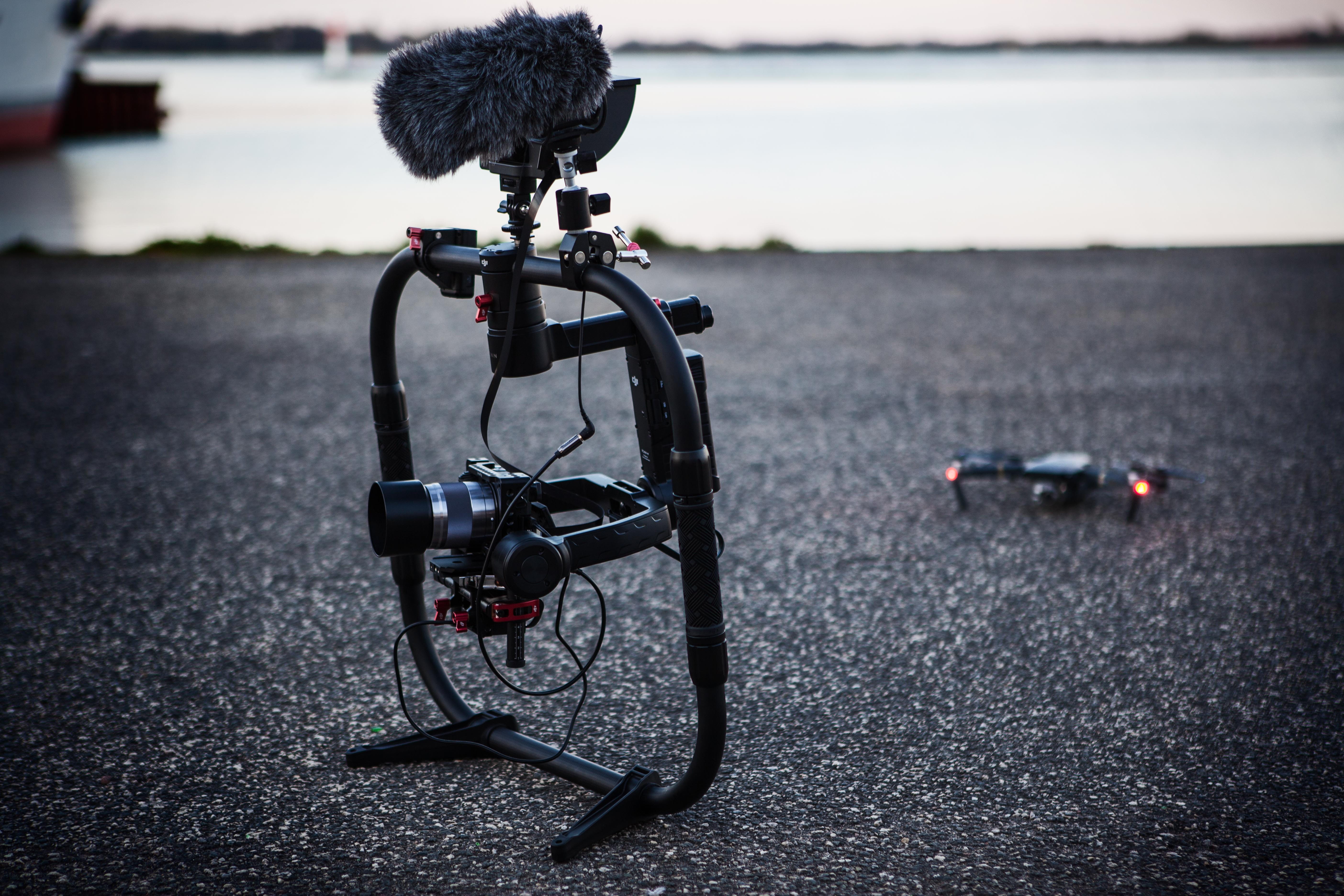 bicycle, pavement, absence, video camera, filming, road, dji, city, photography, technology, recreation, shallow, equipment, quadcopter, body, video, near, HD Wallpaper