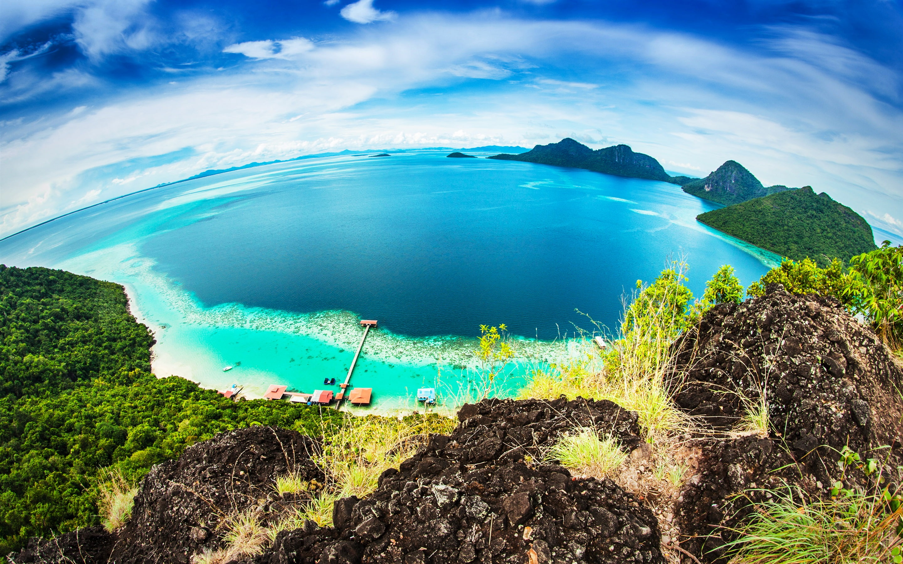photography, Beautiful, fish, Malaysia, Blue, Dulang, eye, 2K, Nature, Sea, Island, Bohey, HD Wallpaper