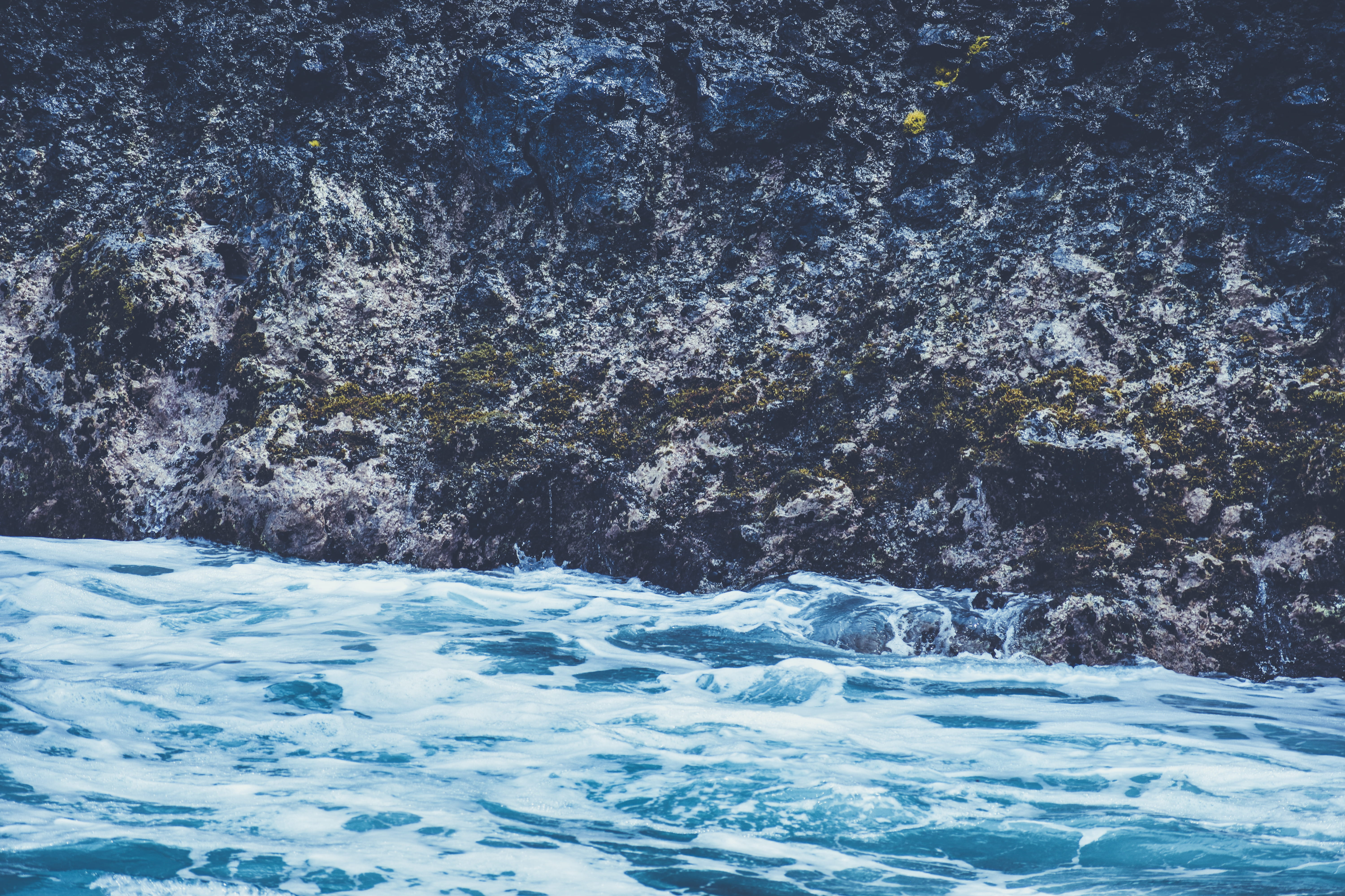 flowing water, tranquility, nature, rock, water, sport, tranquil scene, scenics - nature, sea, united states, solid, motion, lava rock, 5K, island, ocean, HD Wallpaper
