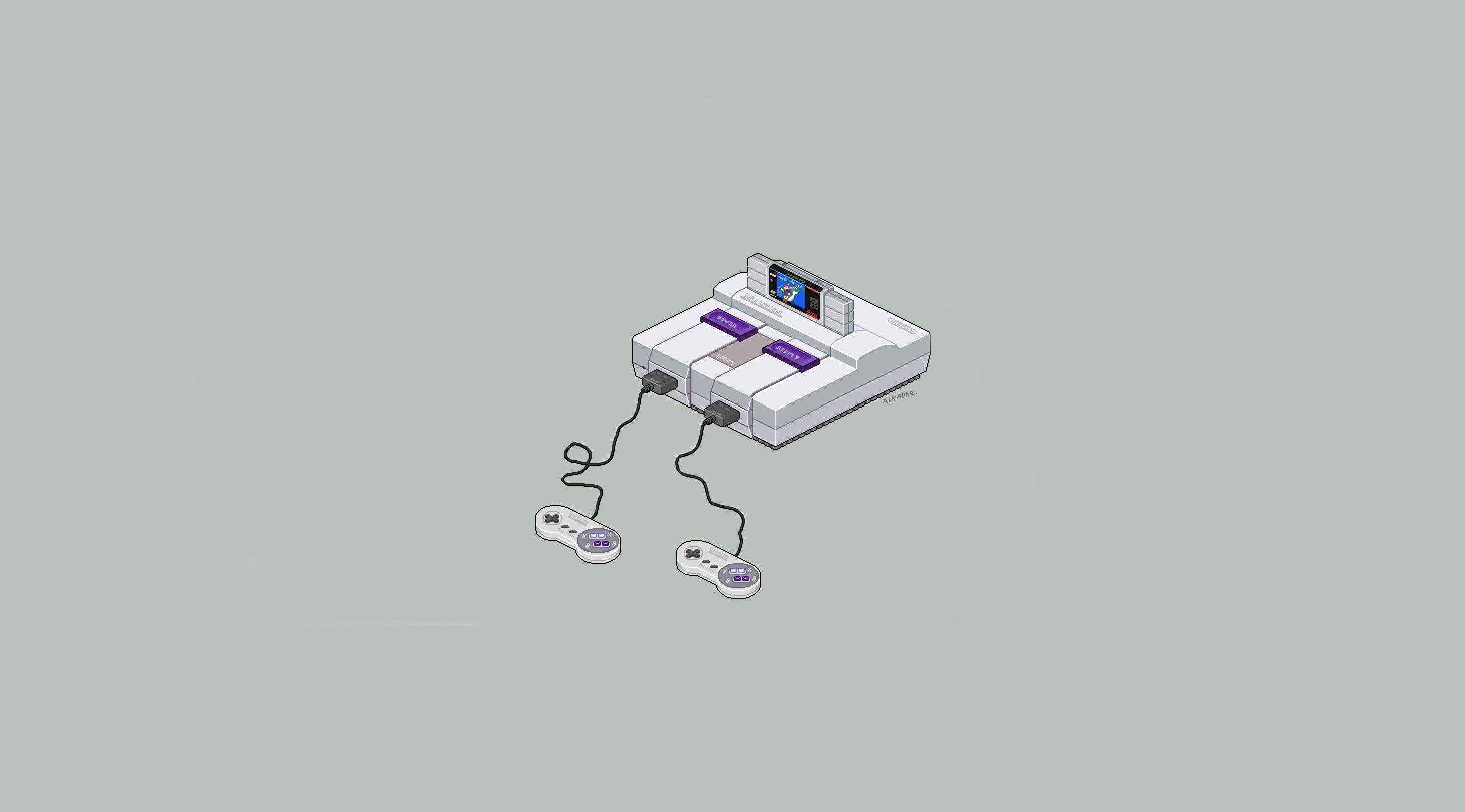 console, Super Nintendo, controllers, 2K, video games, minimalism, Super Famicom, Nintendo, retro games, HD Wallpaper