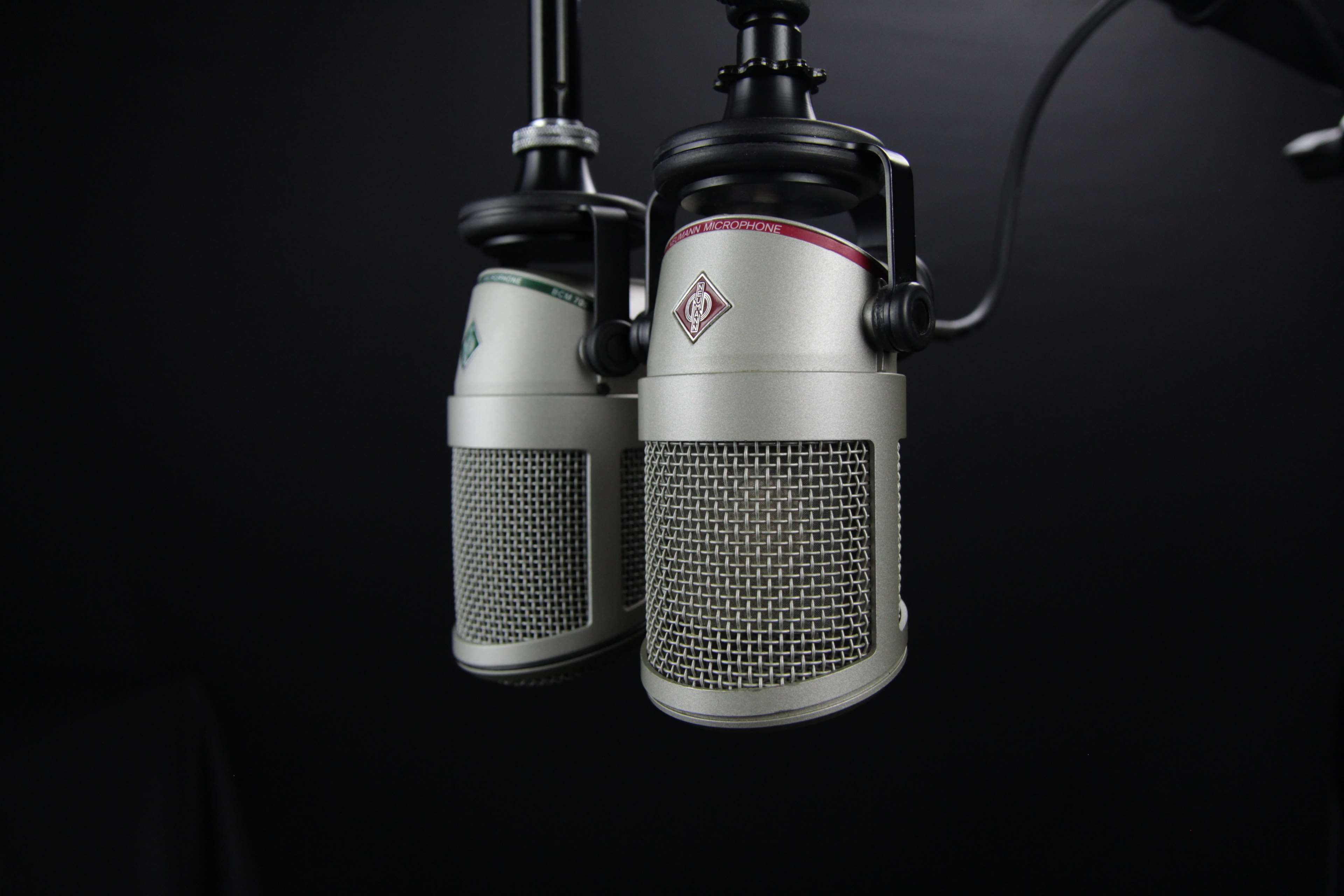 recording, black background, steel, communication, close-up, broadcast, silver colored, studio, cut out, 4K, power, speech, single object, electronics, HD Wallpaper