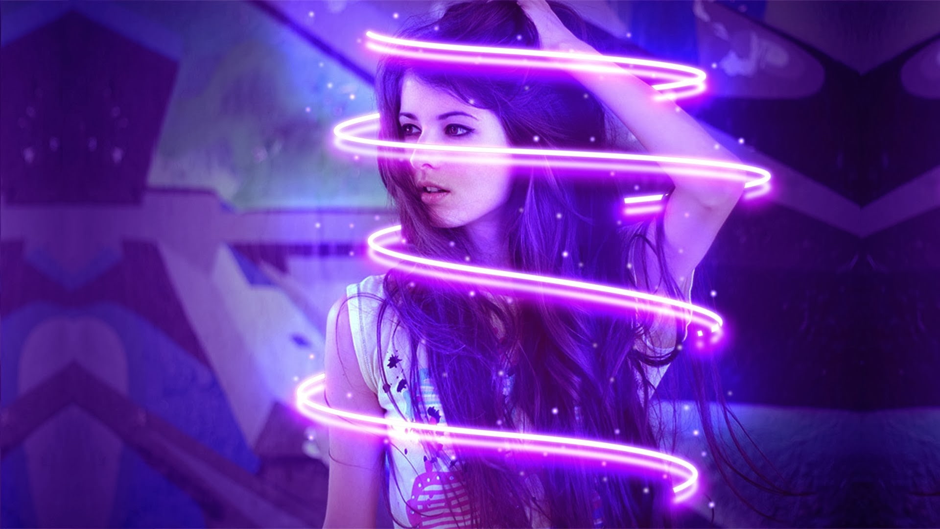 1080P, nightlife, nightclub, illuminated, night, laser, purple, indoors, women streaks, adult, futuristic, glowing, lighting equipment, neon, light - natural phenomenon, HD Wallpaper