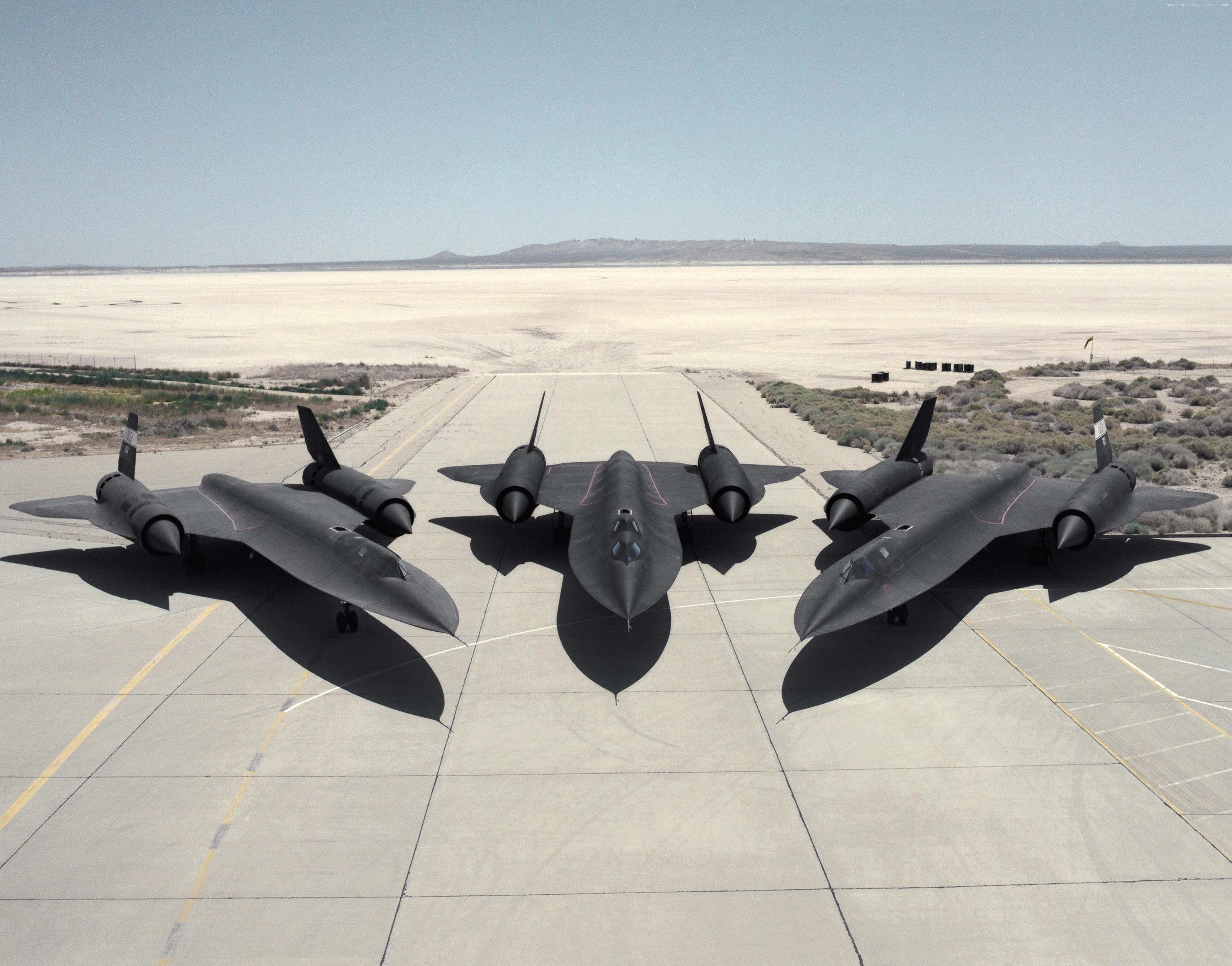 plane, Lockheed, U.S. Air Force, runway, jet, SR-71, 4K, Blackbird, aircraft, HD Wallpaper