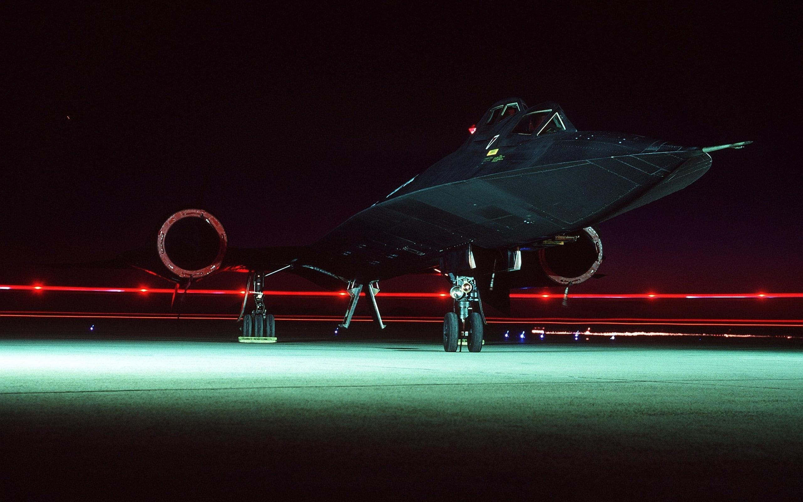 nightclub, stage, copy space, green color, night, music, transportation, lighting equipment, illuminated, photography night long exposure aircraft airplane military aircraft lockheed sr 71 blackbird, HD Wallpaper