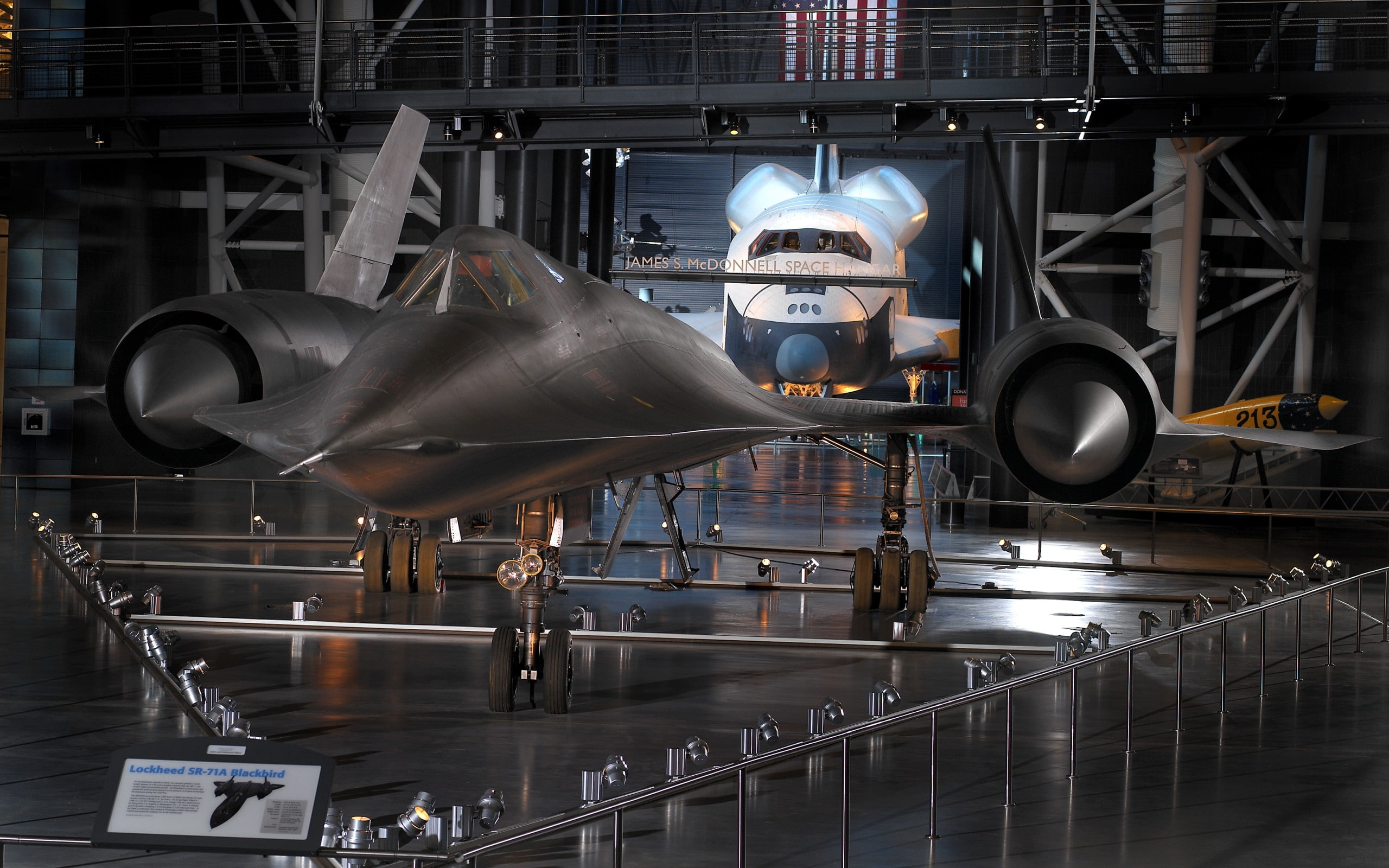 Lockheed SR 71 Blackbird, Space Shuttle, aircraft, 2K, Military Aircraft, Museum, HD Wallpaper