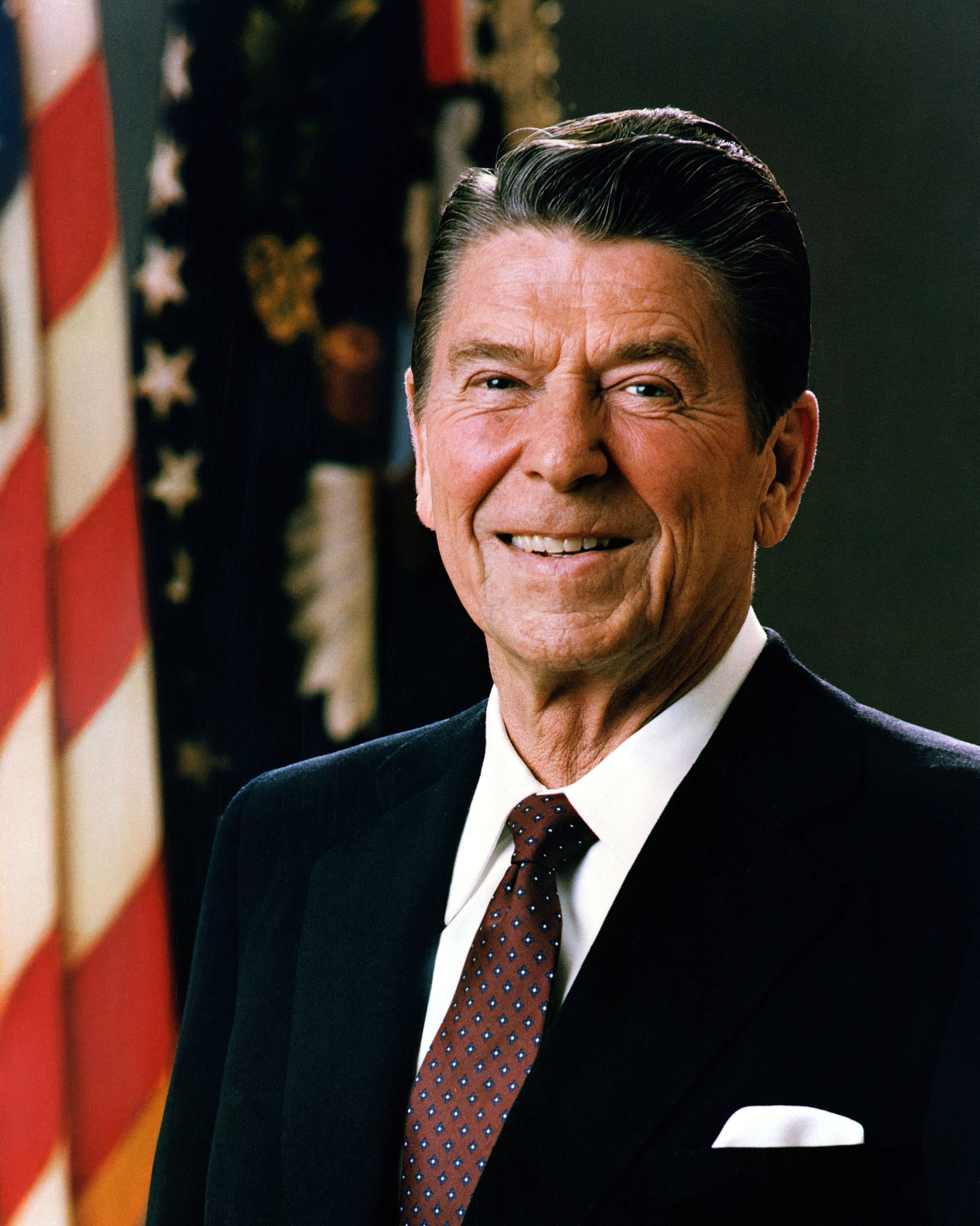 Portrait, real people, menswear, Ronald Reagan, politician, clothing, Photo, mature Adult, mature Men, 2K, focus on foreground, happiness, caucasian Ethnicity, Phone HD Wallpaper